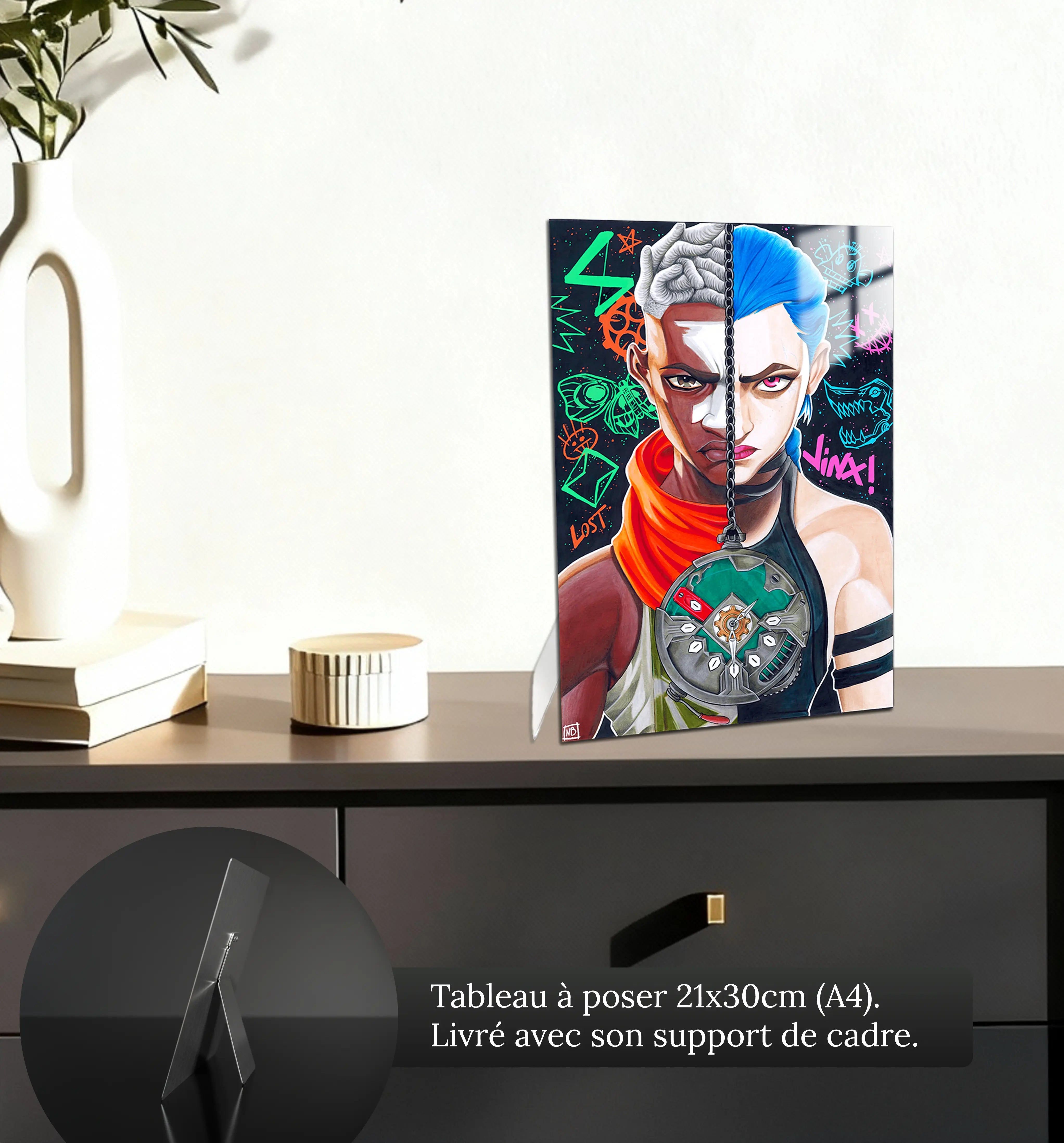 tableau-arcane-jinx-et-ekko-petit-format-a-poser-sur-meuble | DreamWay