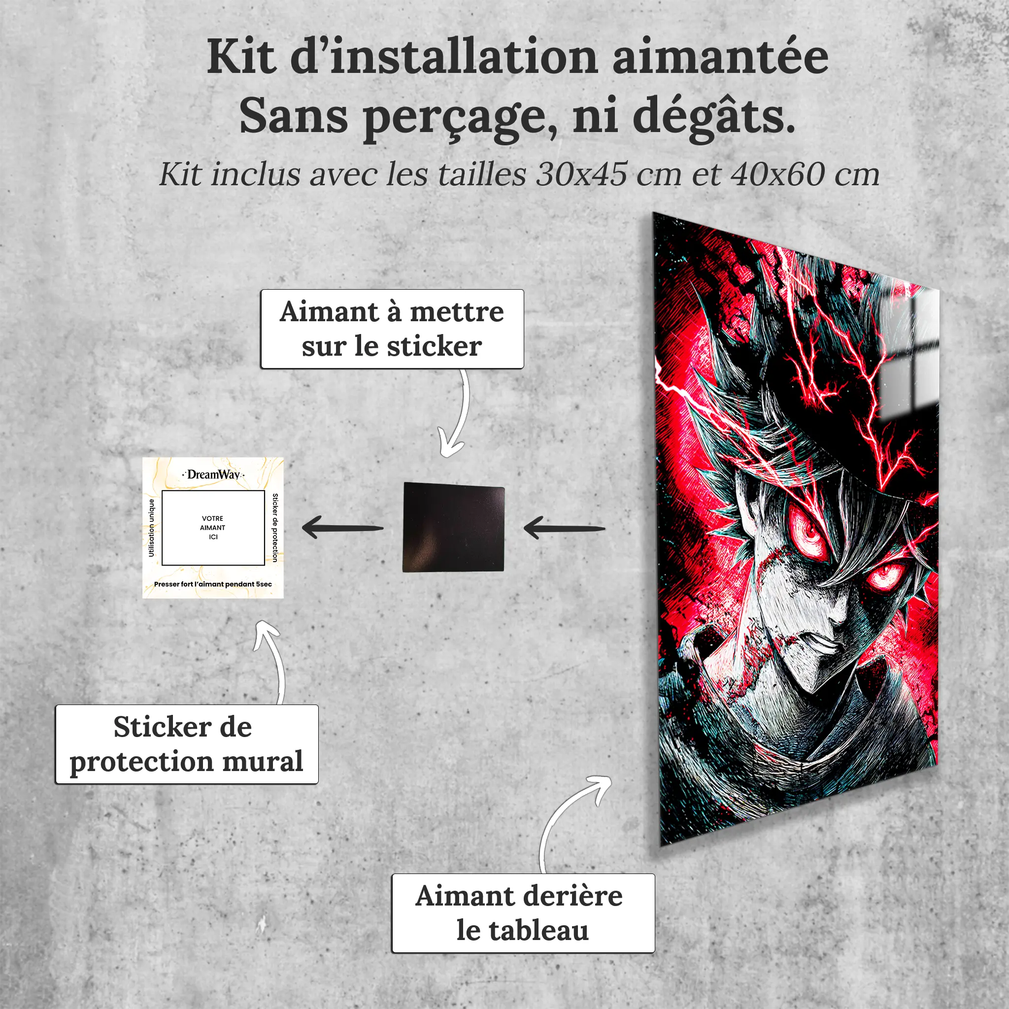 tableau-asta-blackclover-avec-installation-aimantee | DreamWay