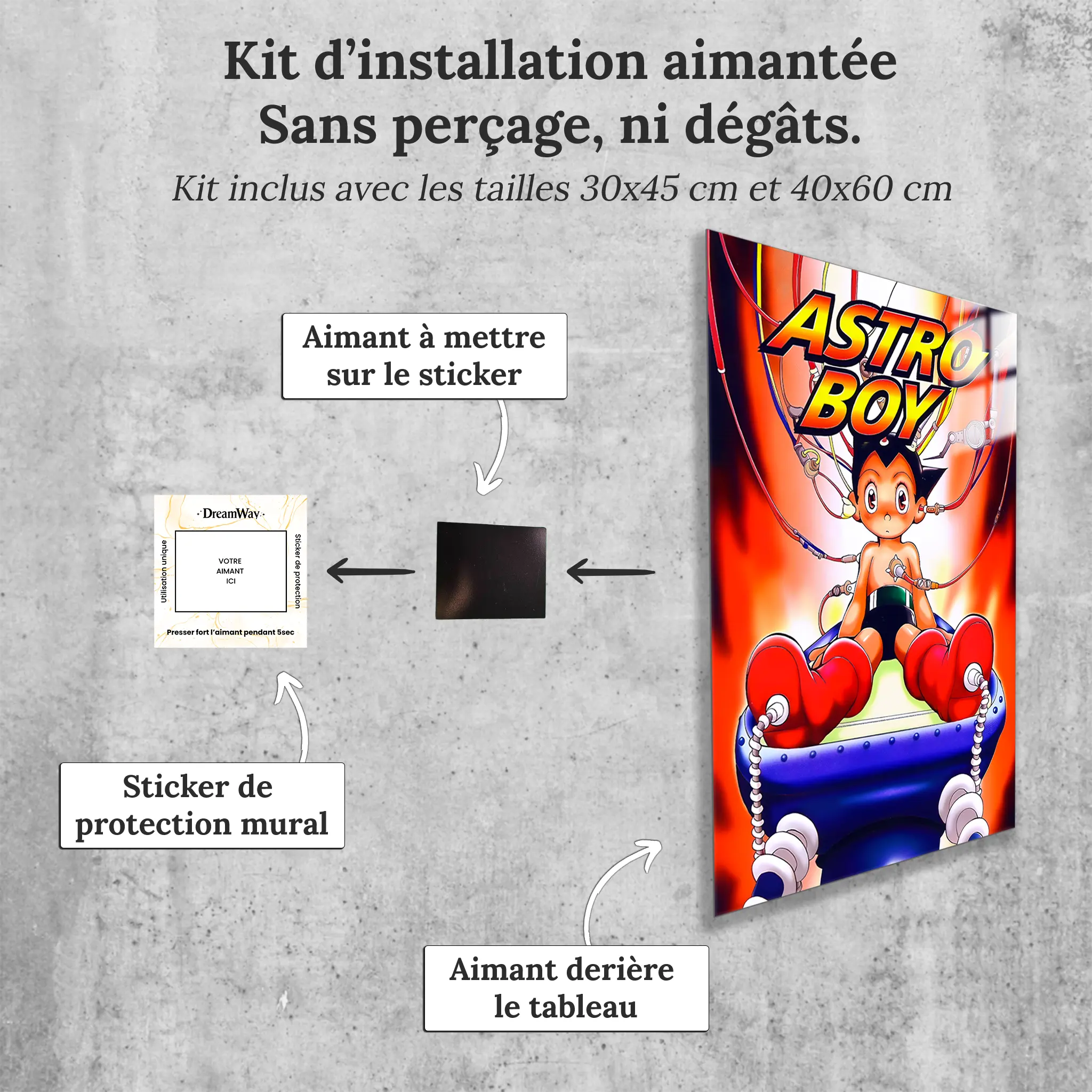 tableau-astro-boy-affiche-vintage-avec-installation-aimantee | DreamWay