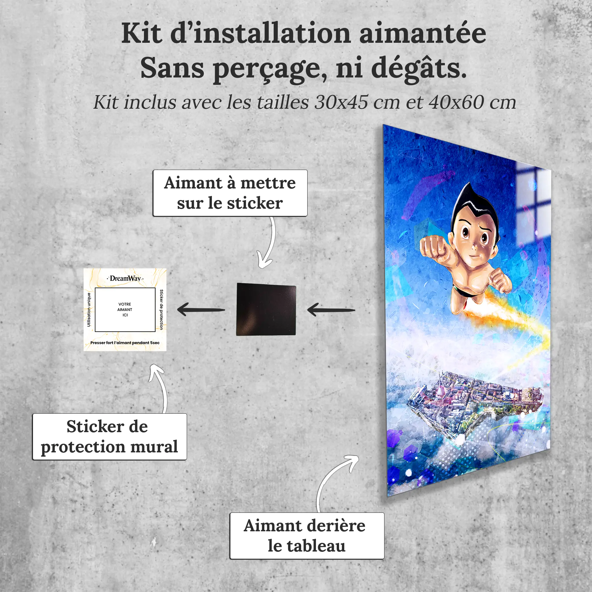 tableau-astro-boy-en-vol-avec-installation-aimantee | DreamWay