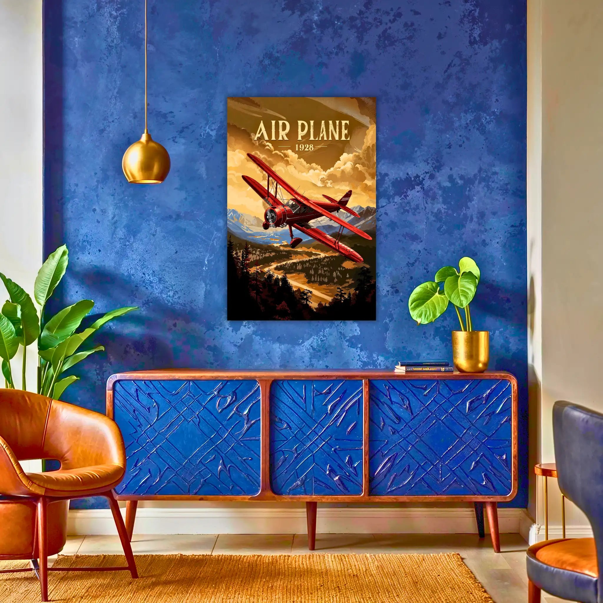 tableau-avion-vintage-au-dessus-du-buffet | DreamWay