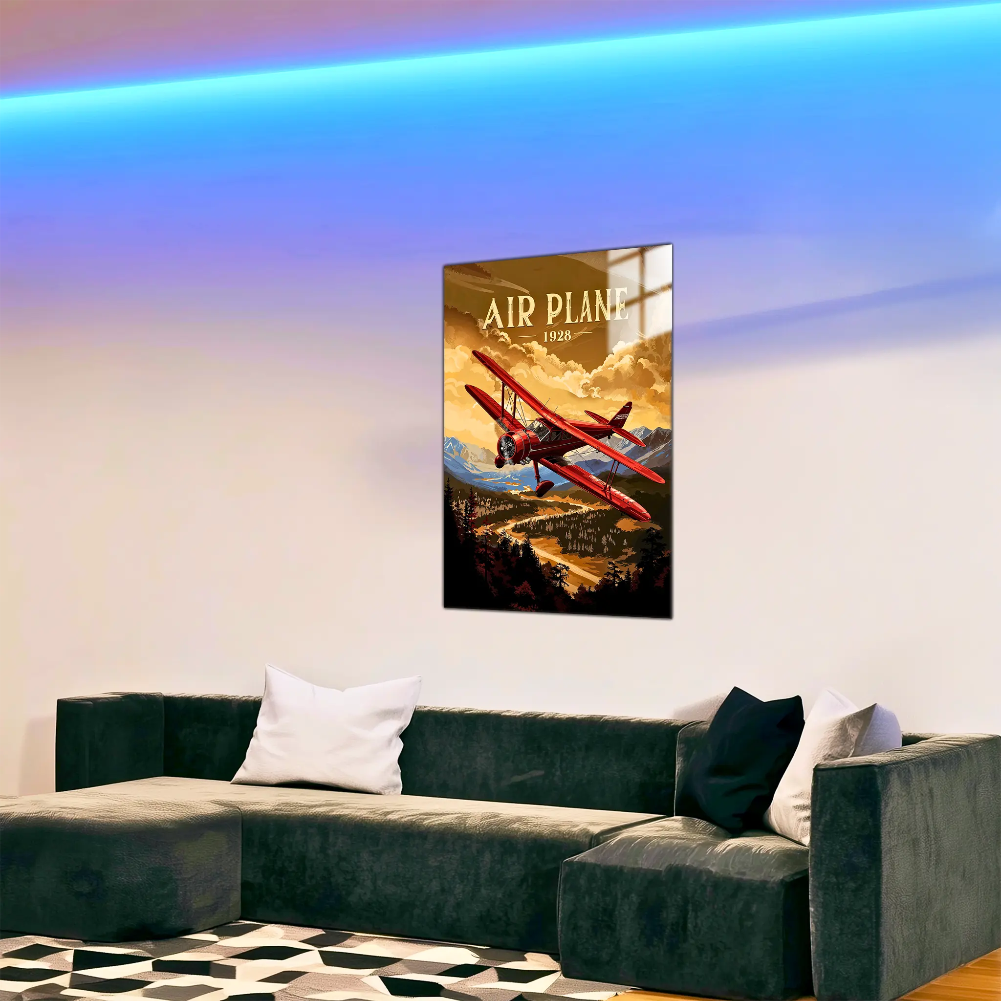 tableau-avion-vintage-dans-le-salon | DreamWay