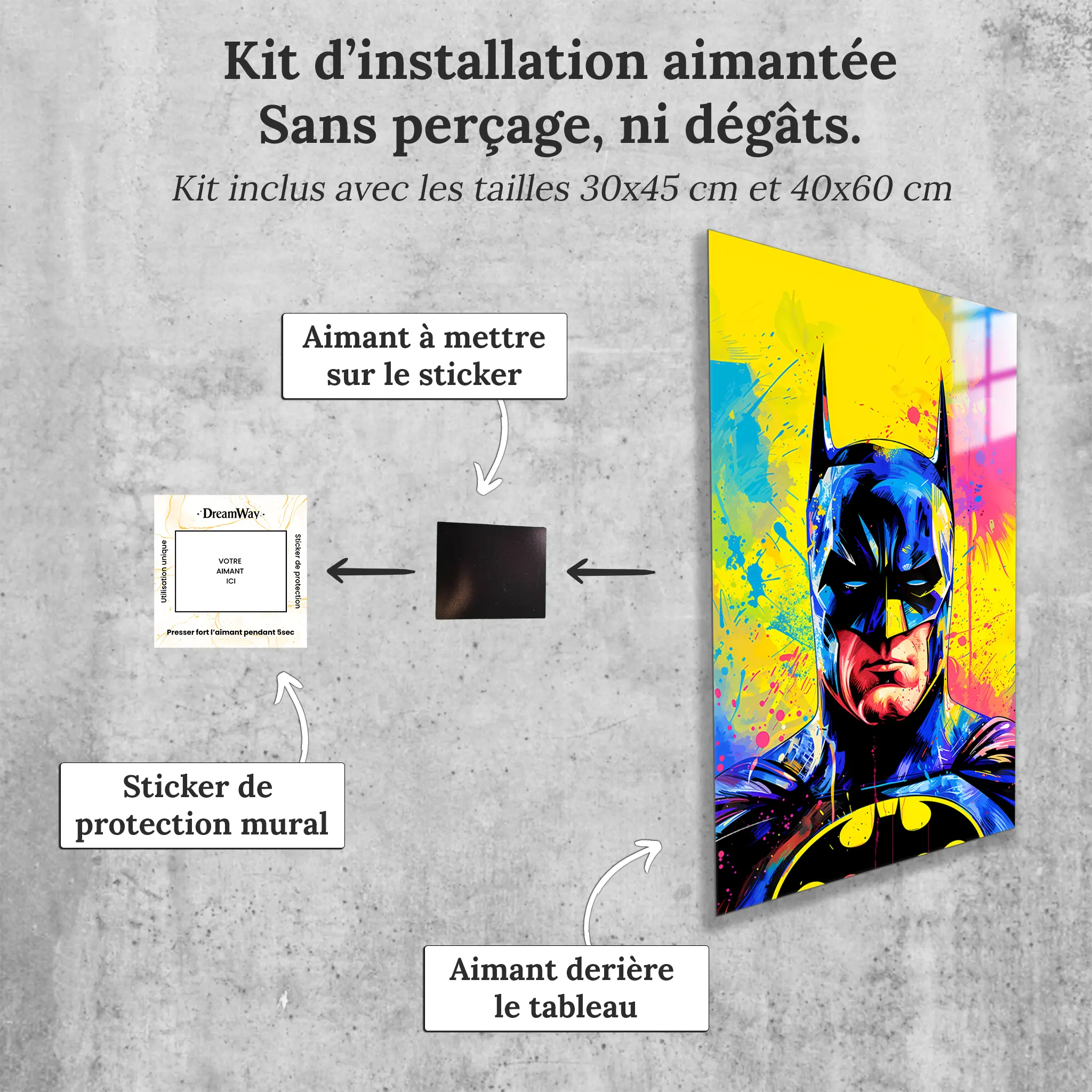 tableau-batman-pop-art-avec-installation-aimantee | DreamWay