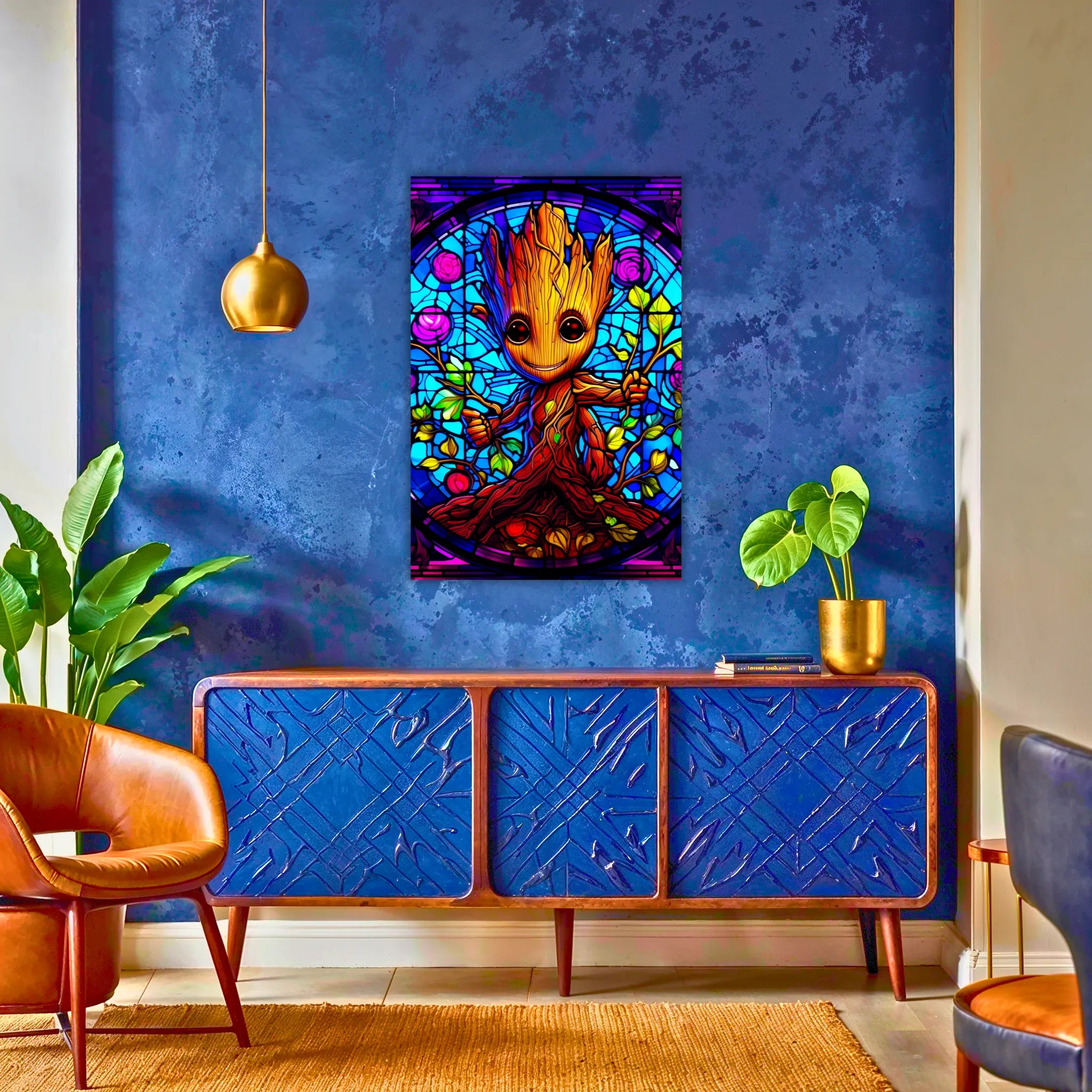 Tableau Bébé Groot Vitrail