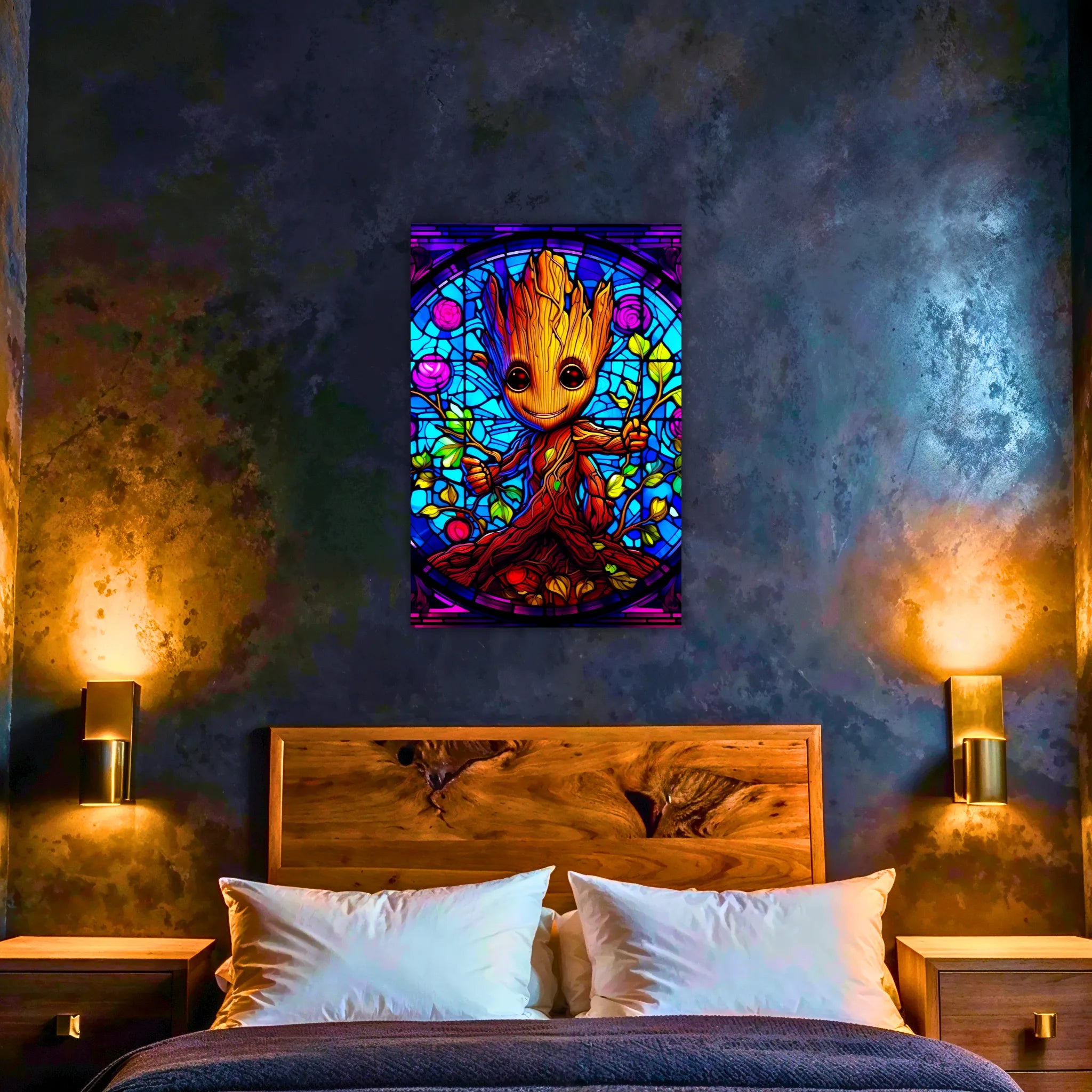 Tableau Bébé Groot Vitrail