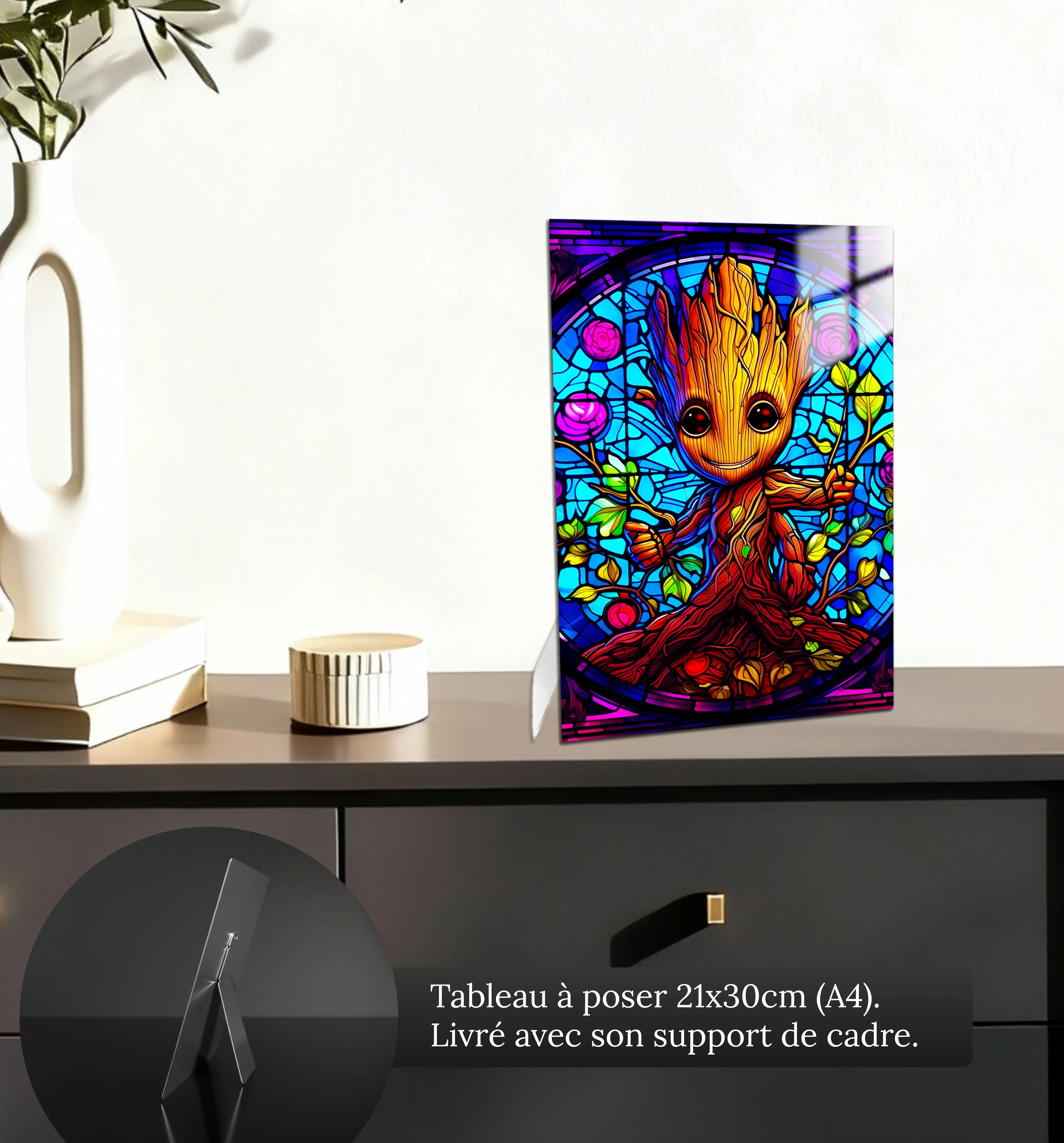 tableau-bebe-groot-vitrail-petit-format-a-poser-sur-meuble | DreamWay