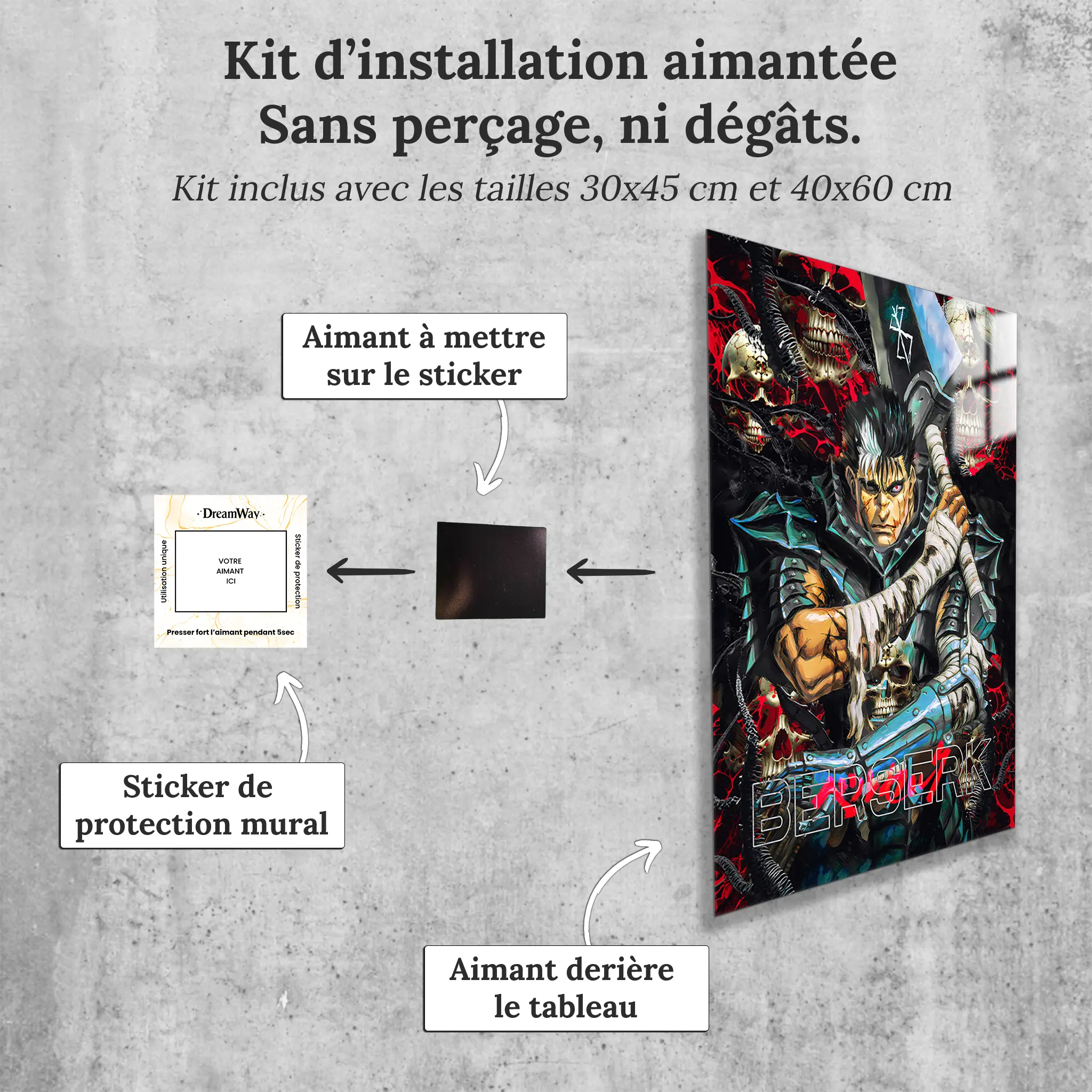 tableau-berserk-guts-avec-installation-aimantee | DreamWay