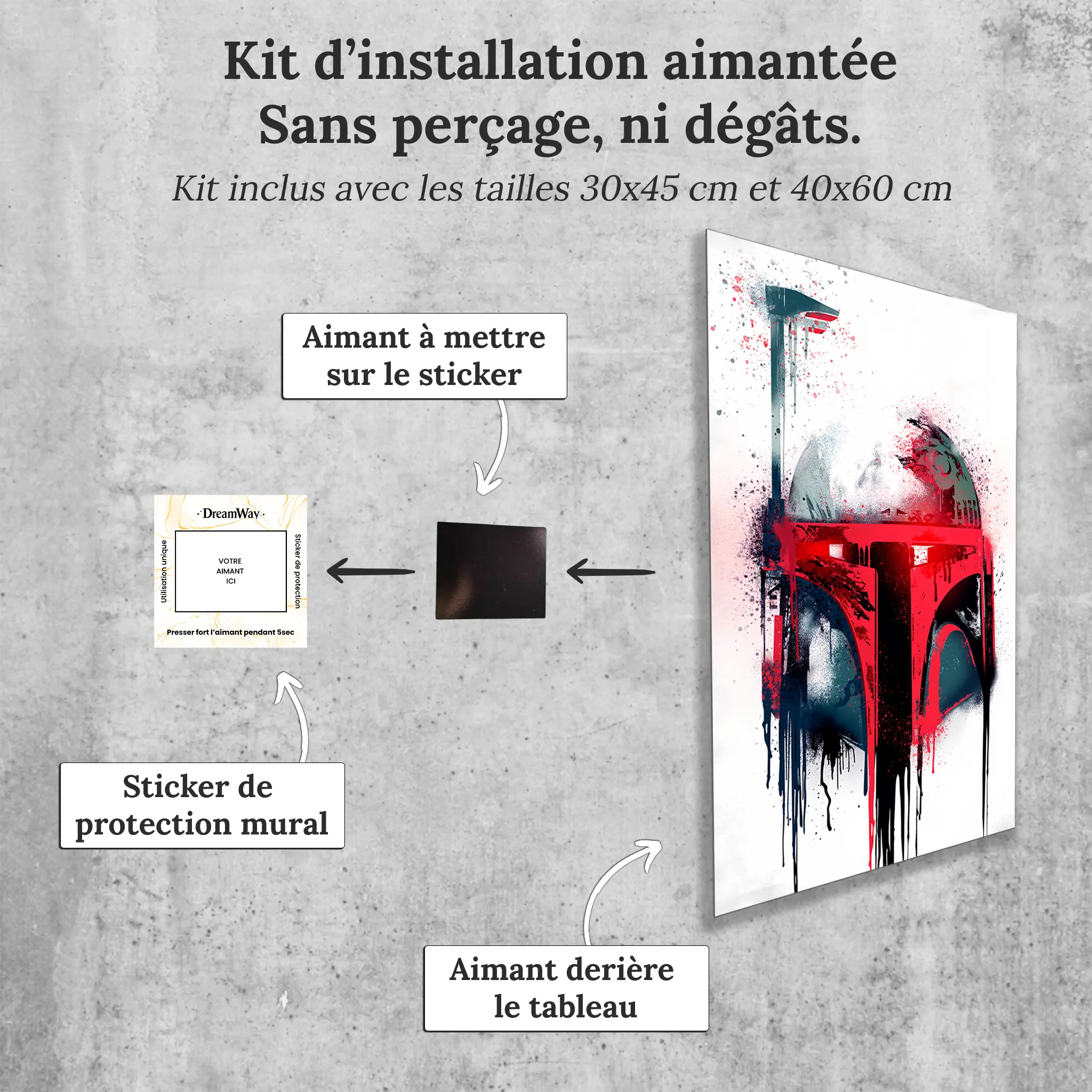 tableau-boba-fett-casque-avec-installation-aimantee | DreamWay