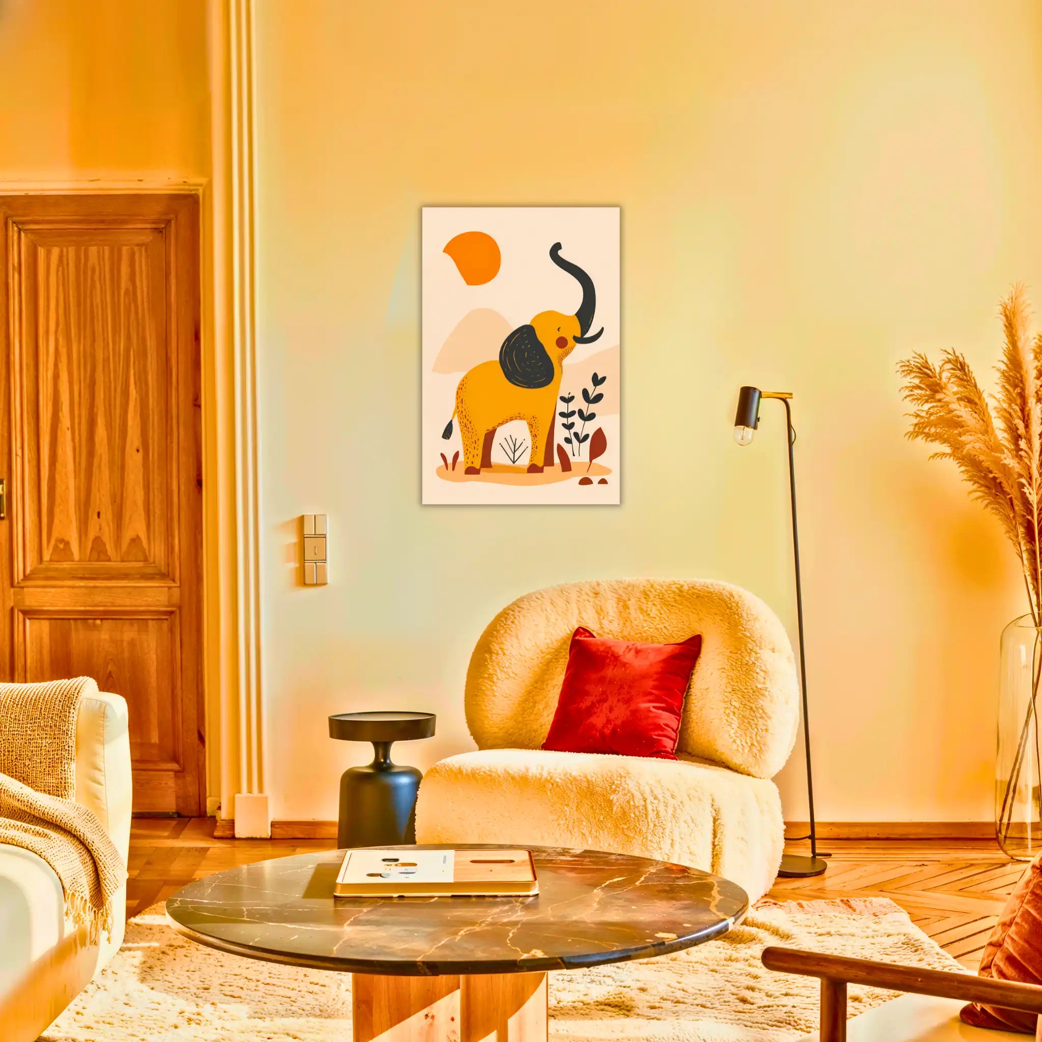 tableau-boheme-enfant-elephant-au-salon | DreamWay