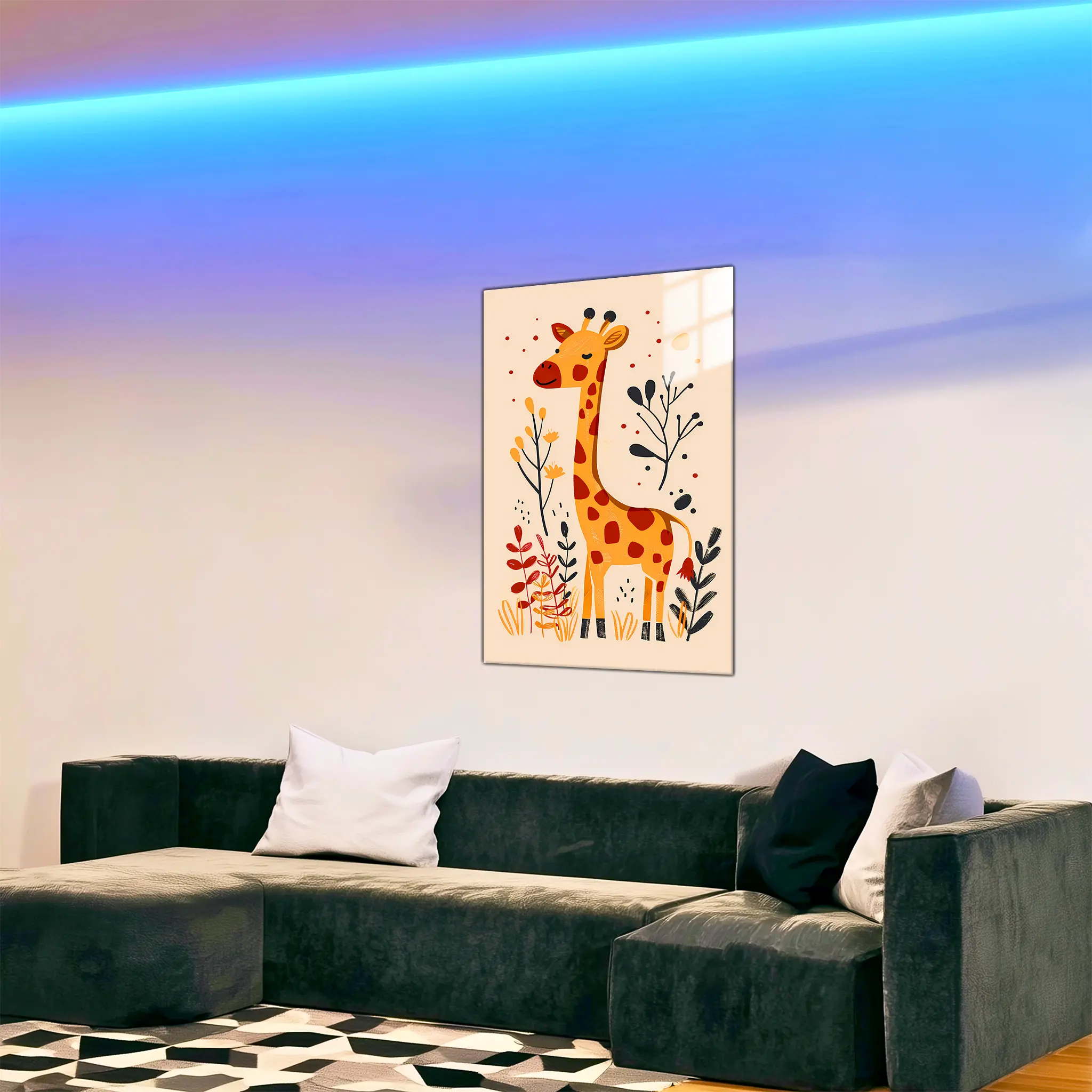 tableau-boheme-enfant-girafe-dans-le-salon | DreamWay