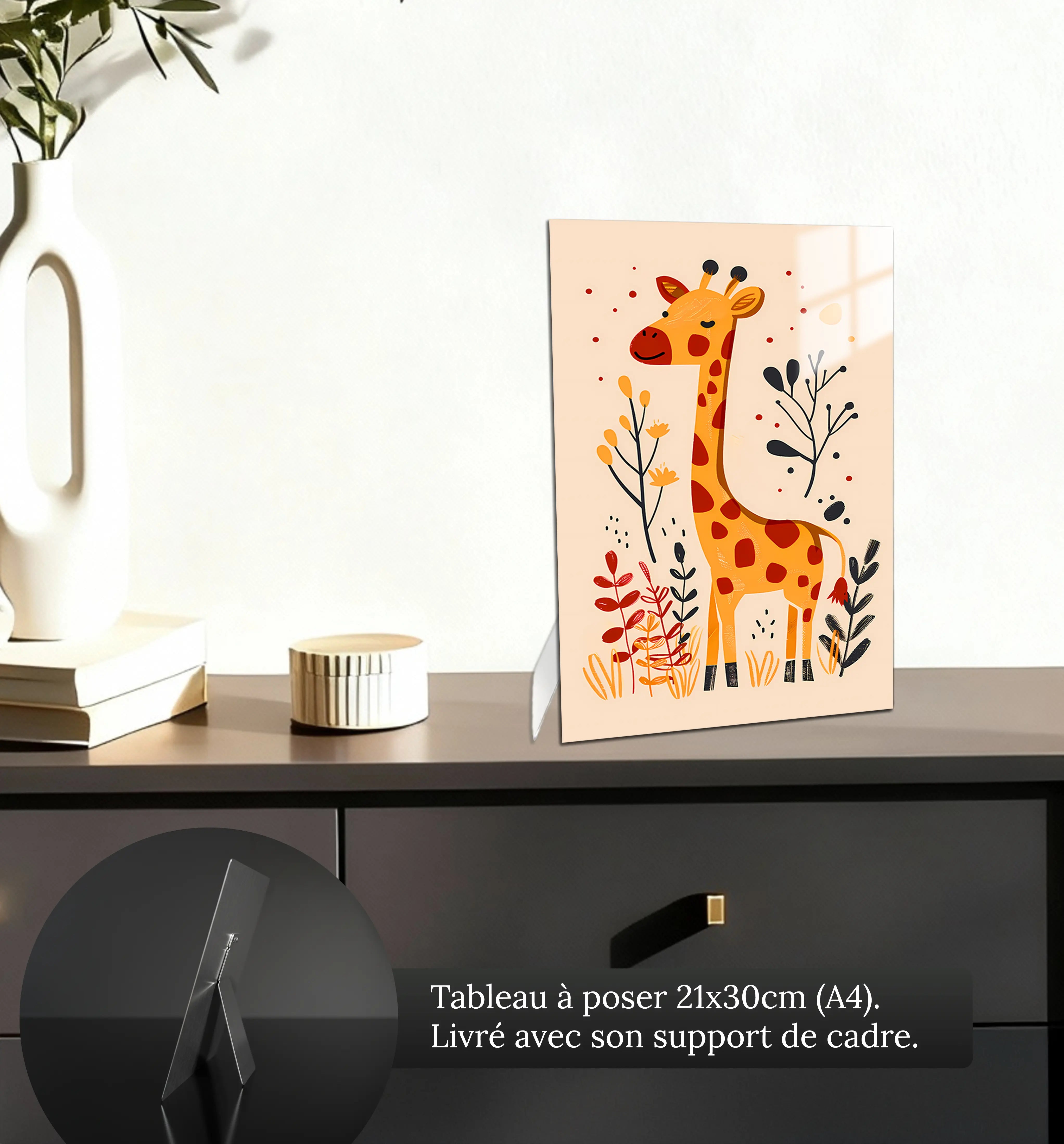 tableau-boheme-enfant-girafe-petit-format-a-poser-sur-meuble | DreamWay