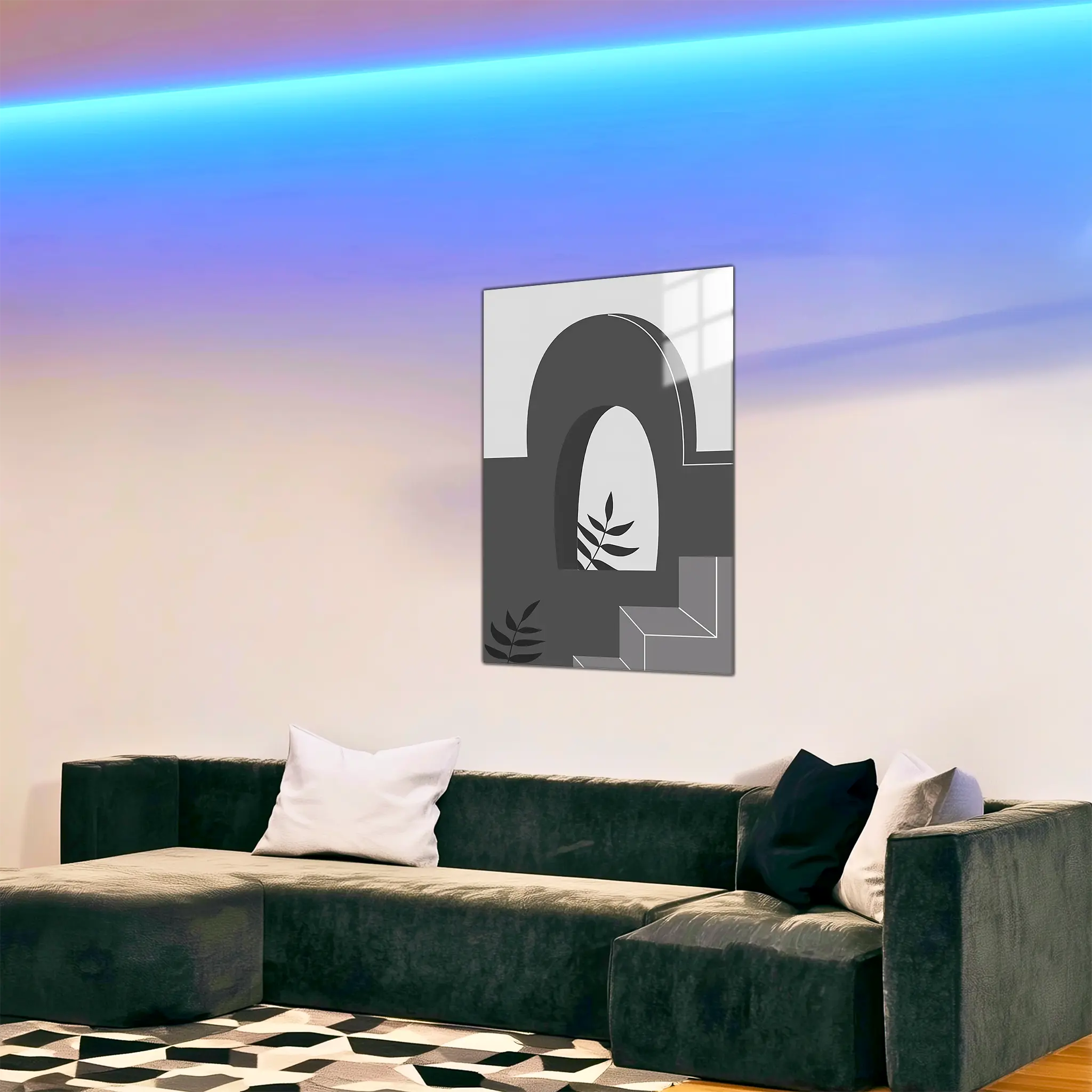 tableau-boheme-noir-et-blanc-dans-le-salon | DreamWay