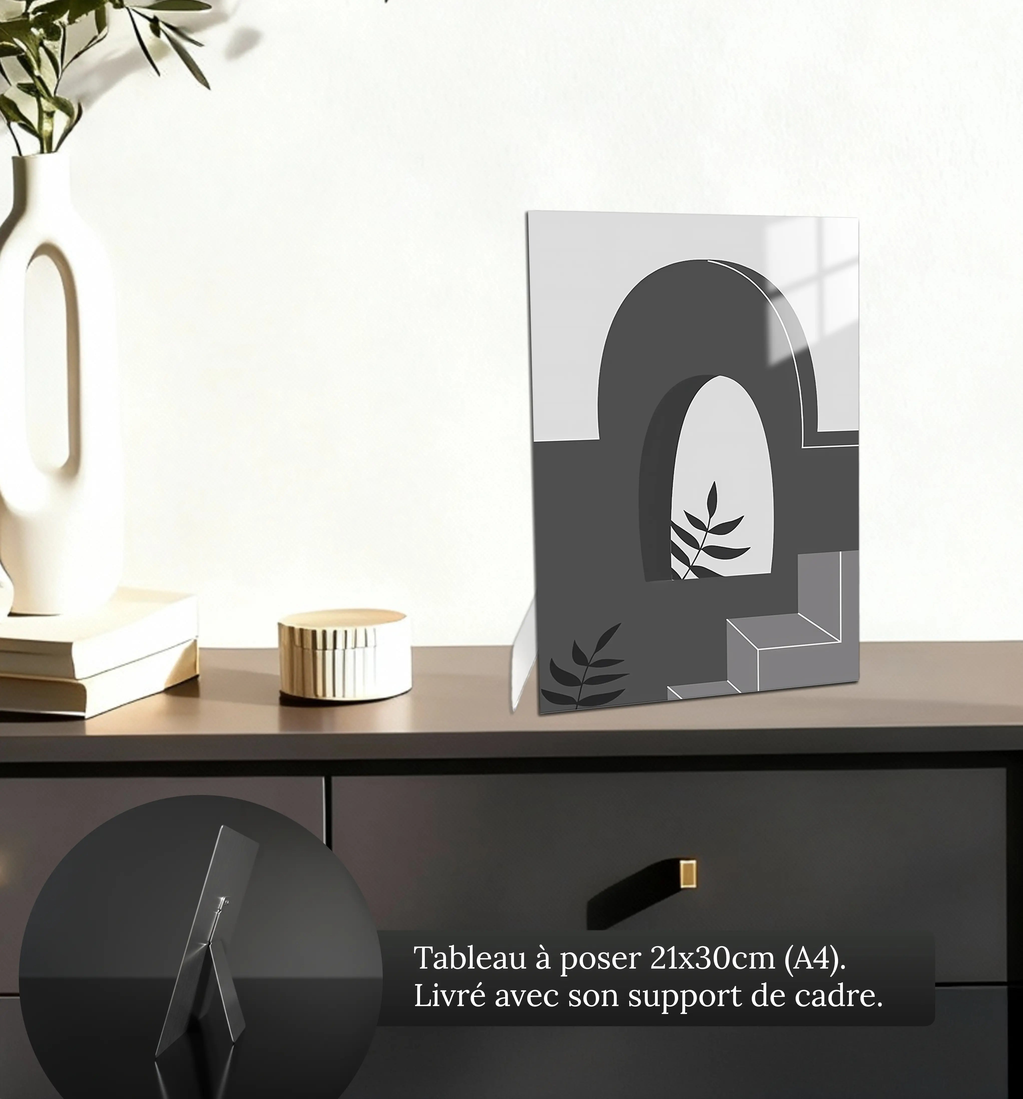 tableau-boheme-noir-et-blanc-petit-format-a-poser-sur-meuble | DreamWay
