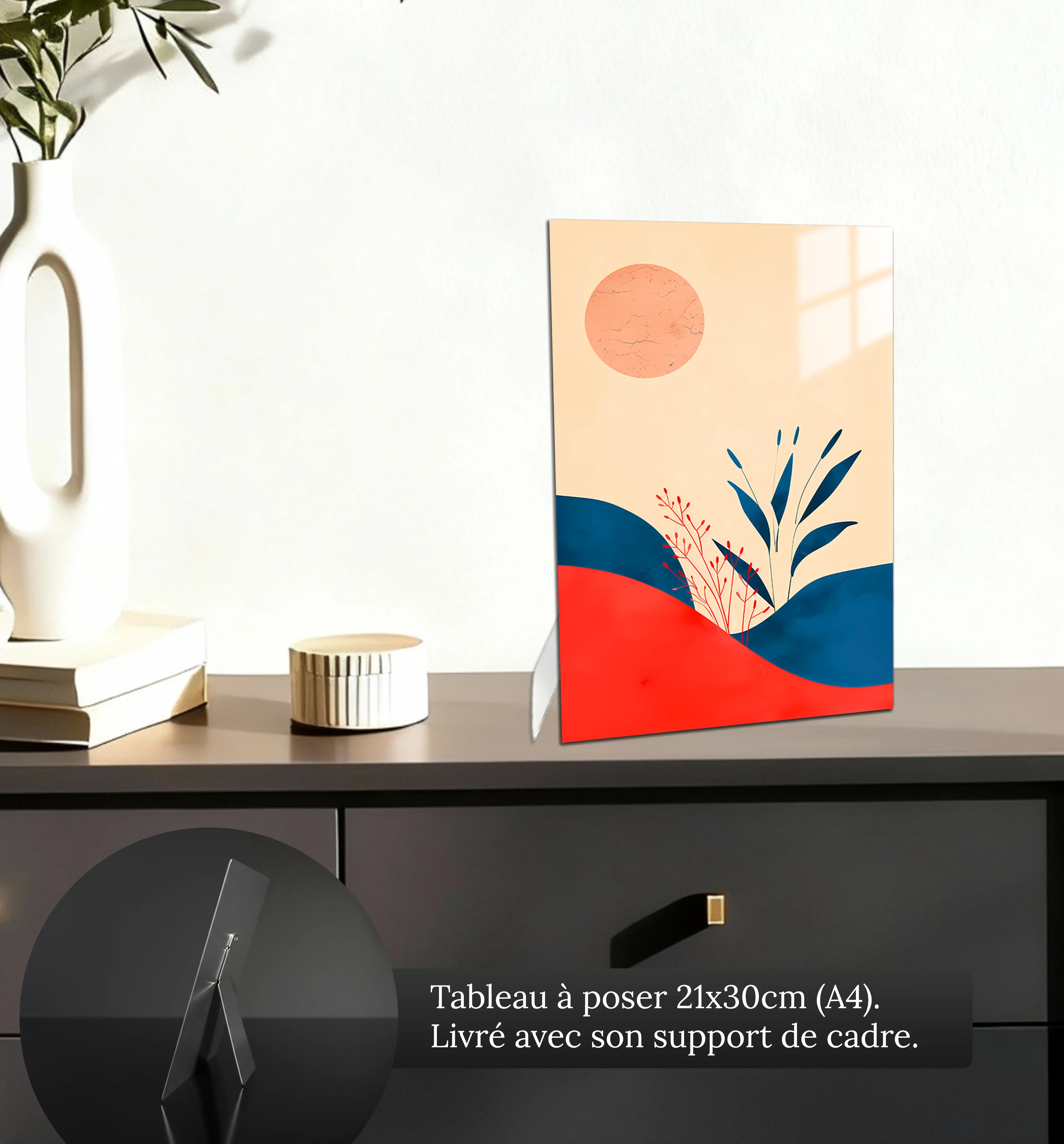 tableau-bohemebleu-rouge-petit-format-a-poser-sur-meuble | DreamWay