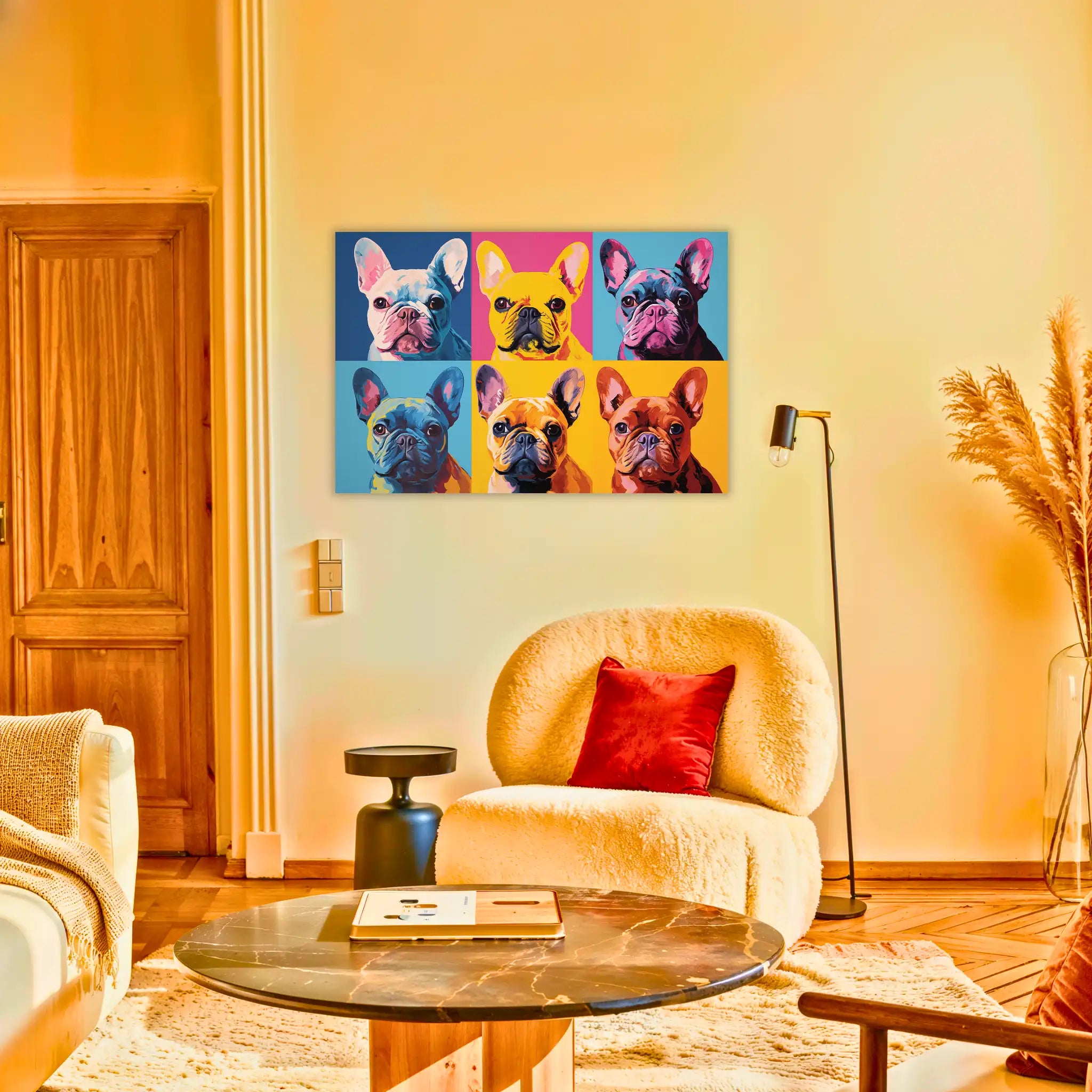 tableau-bouledogue-pop-art-au-salon | DreamWay