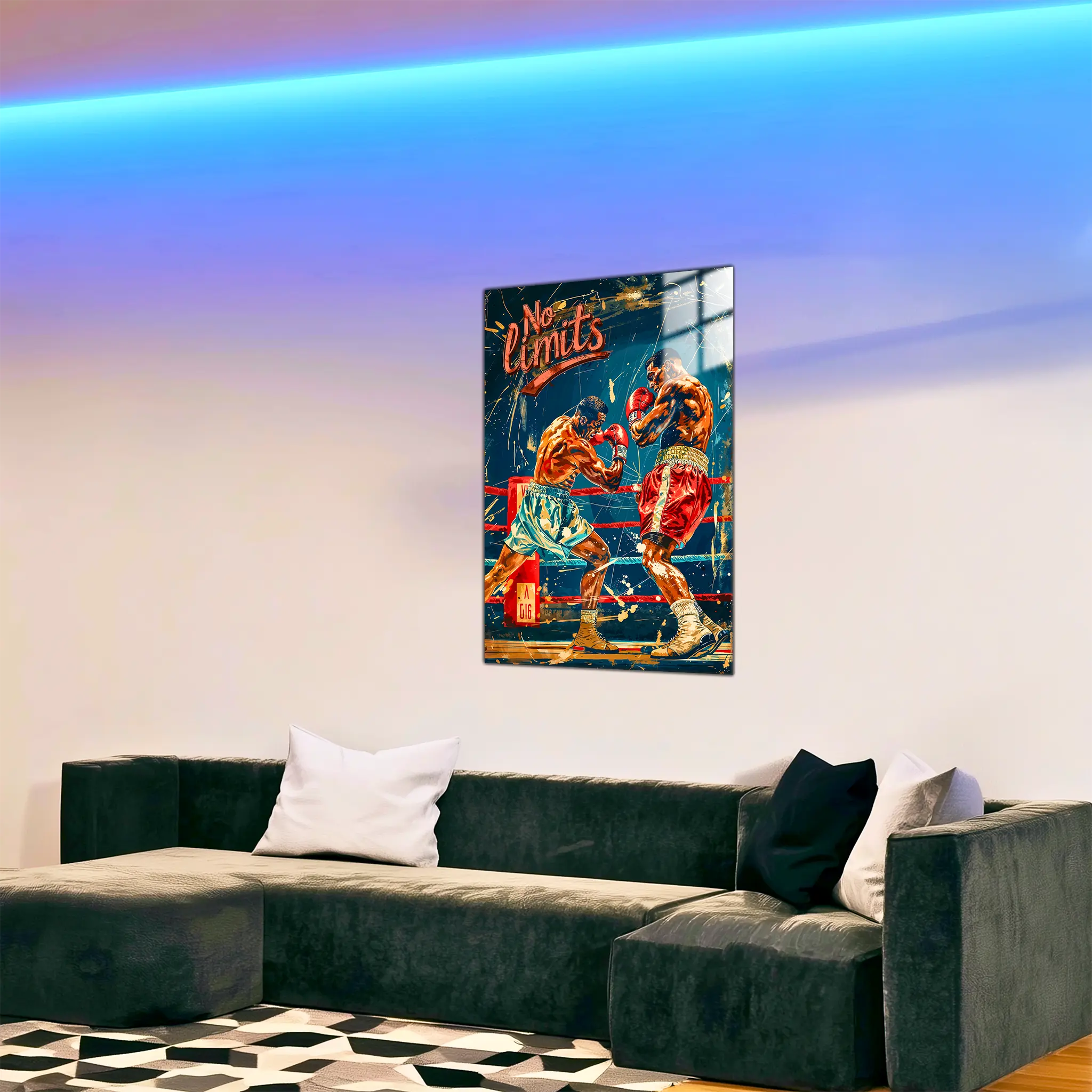 tableau-boxe-vintage-dans-le-salon | DreamWay