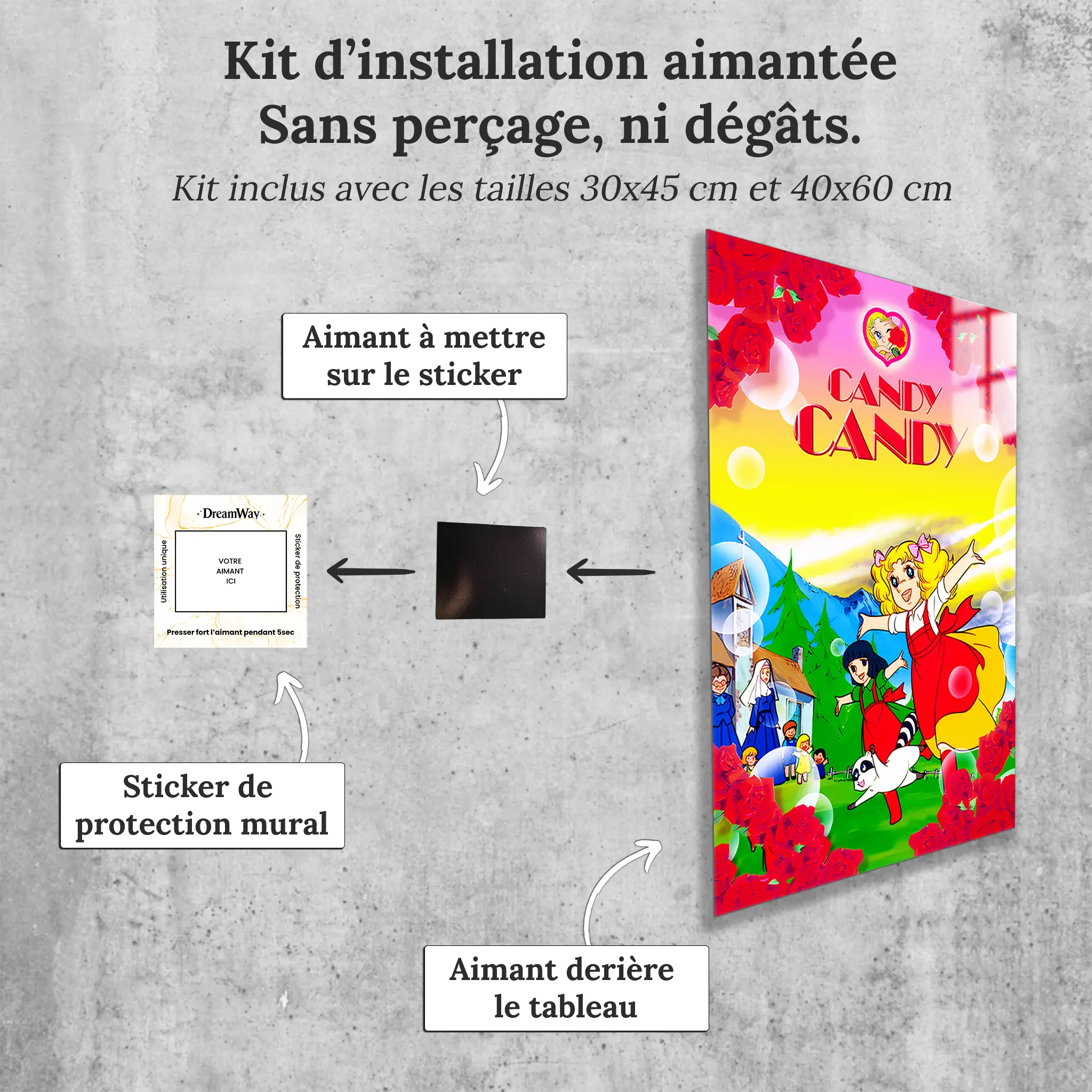 tableau-candy-candy-fleurie-avec-installation-aimantee | DreamWay