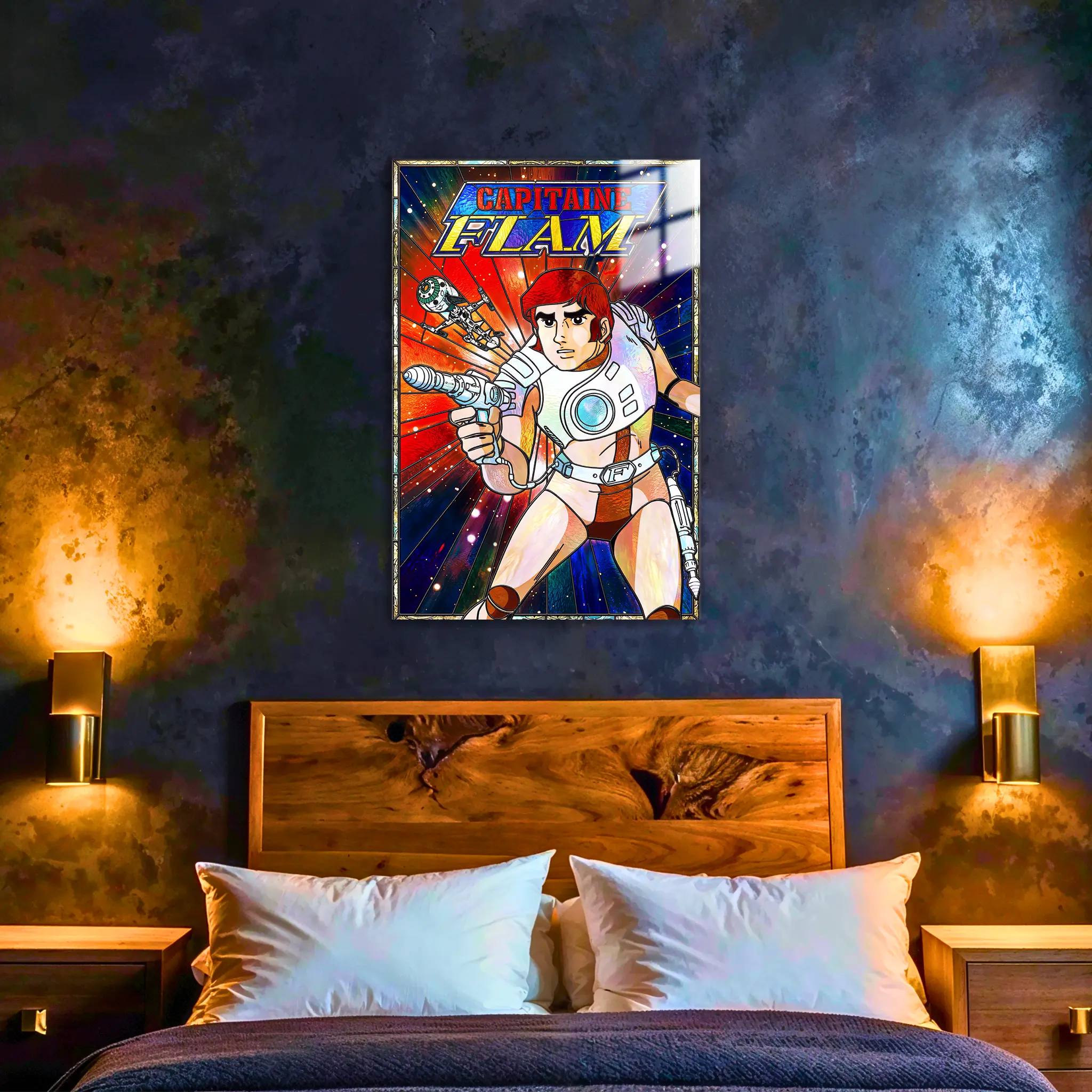 Tableau Capitaine Flam Vitrail
