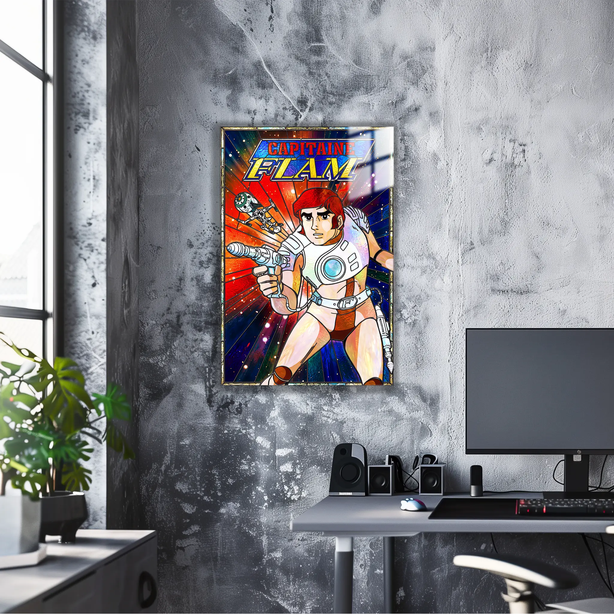 Tableau Capitaine Flam Vitrail