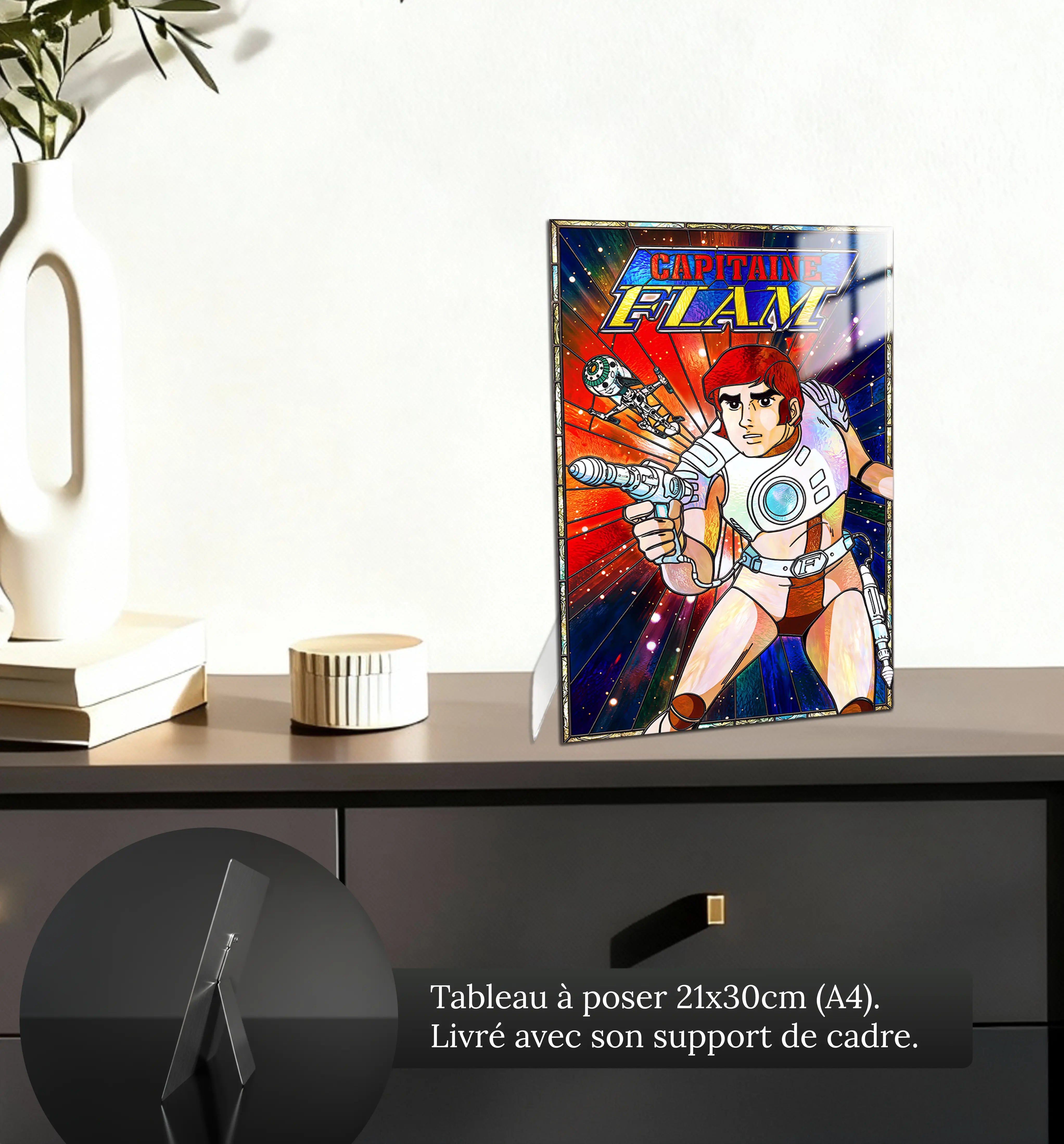 Tableau Capitaine Flam Vitrail