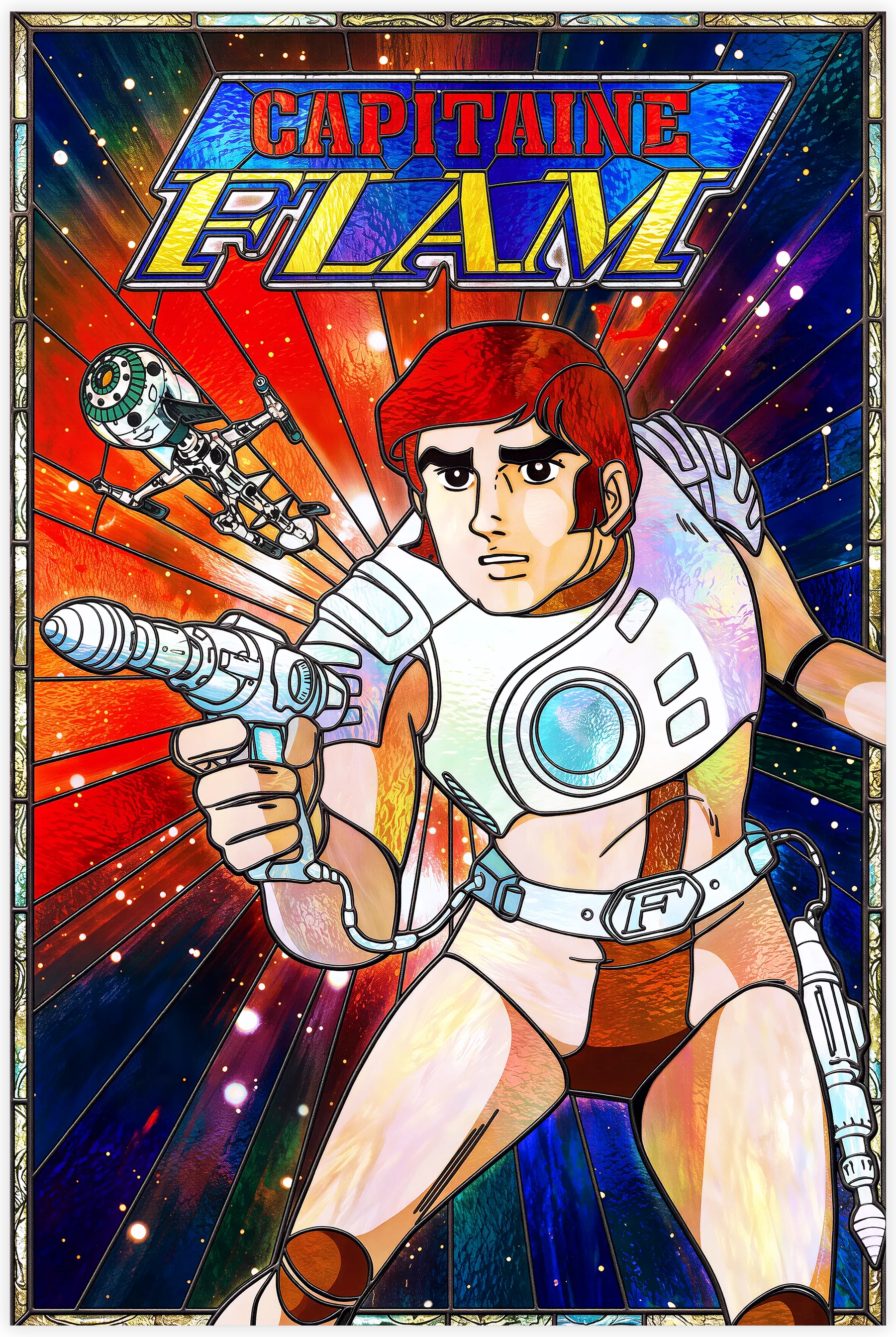 Tableau Capitaine Flam Vitrail