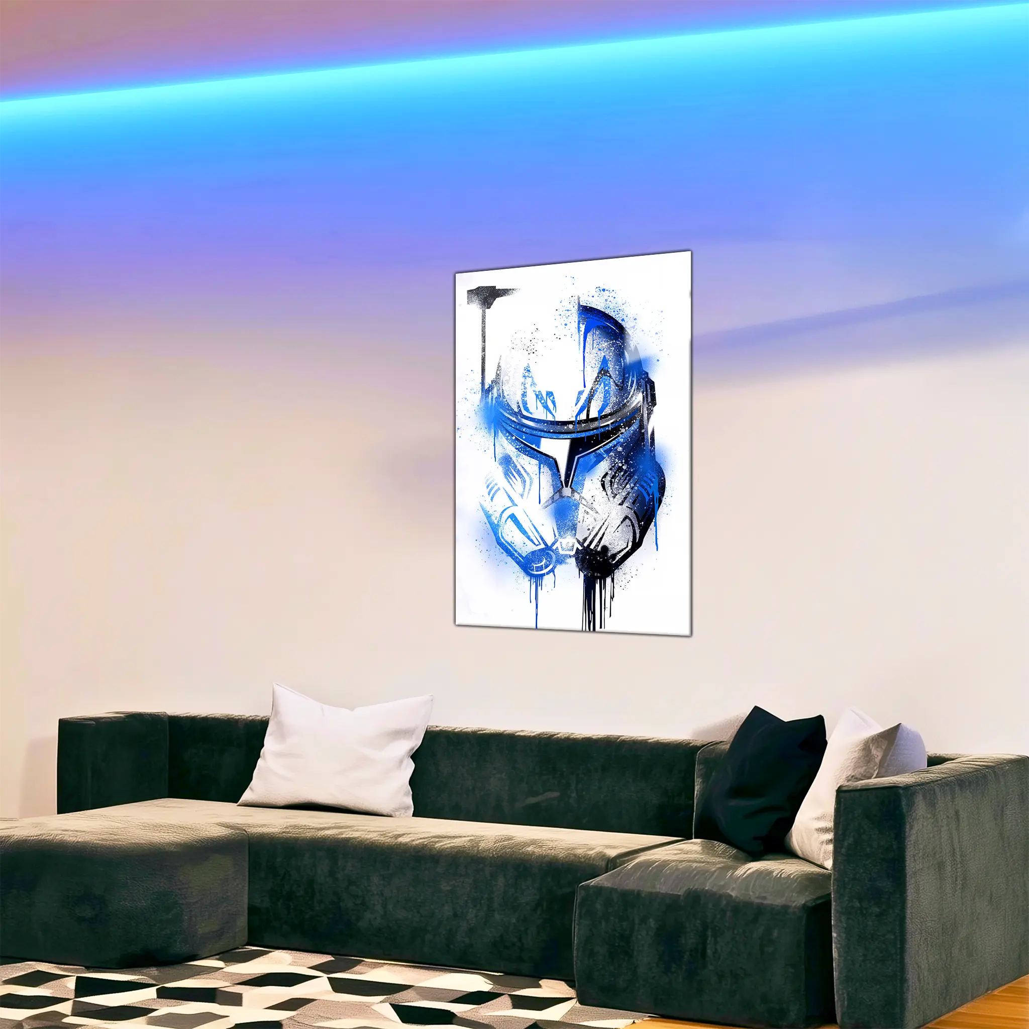 tableau-capitaine-rex-casque-dans-le-salon | DreamWay