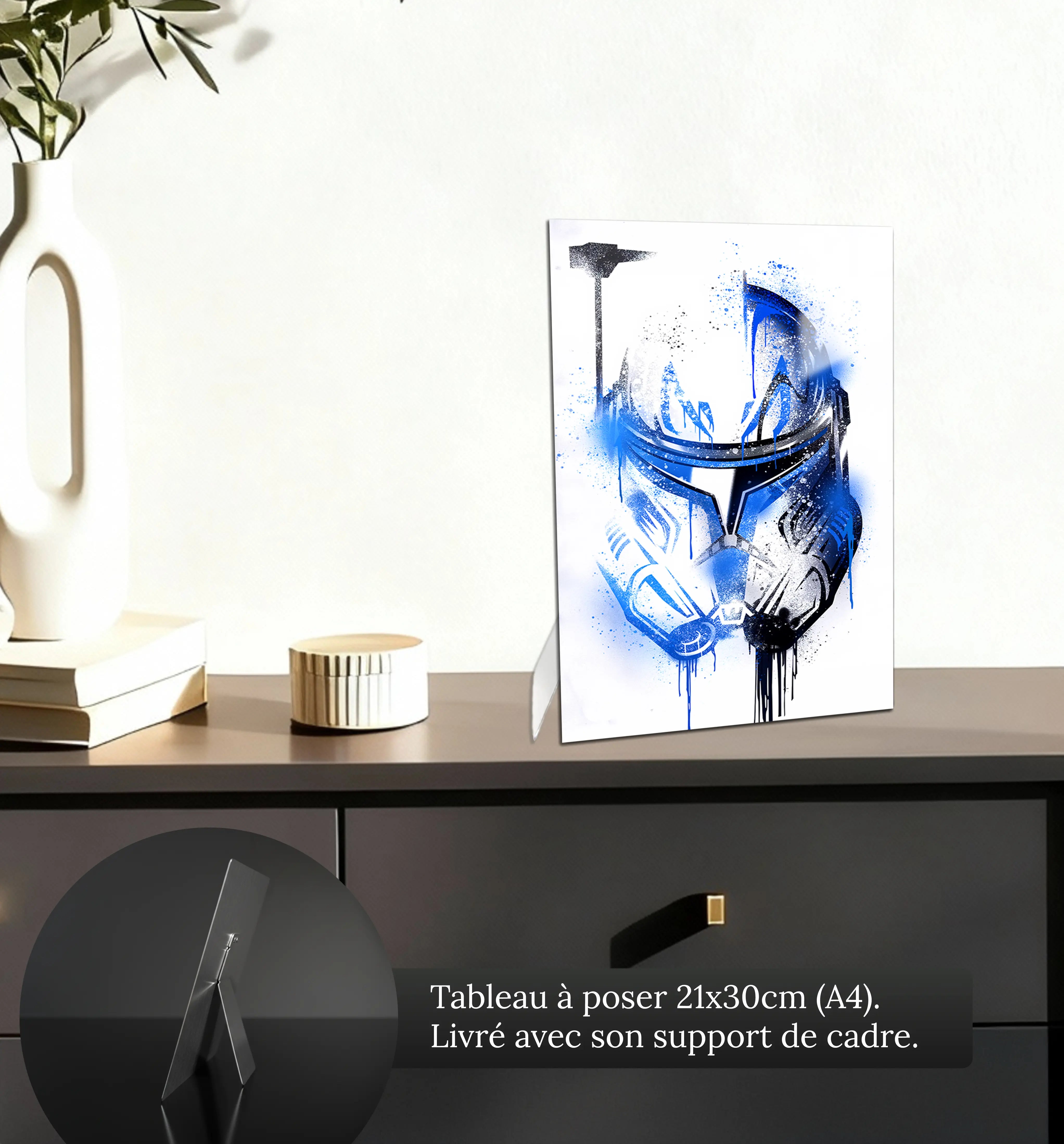 tableau-capitaine-rex-casque-petit-format-a-poser-sur-meuble | DreamWay