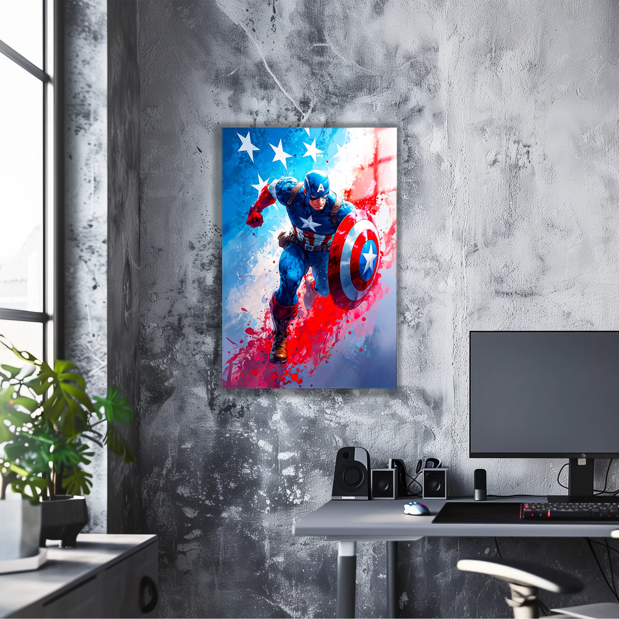 tableau-captain-america-colore-dans-le-bureau | DreamWay