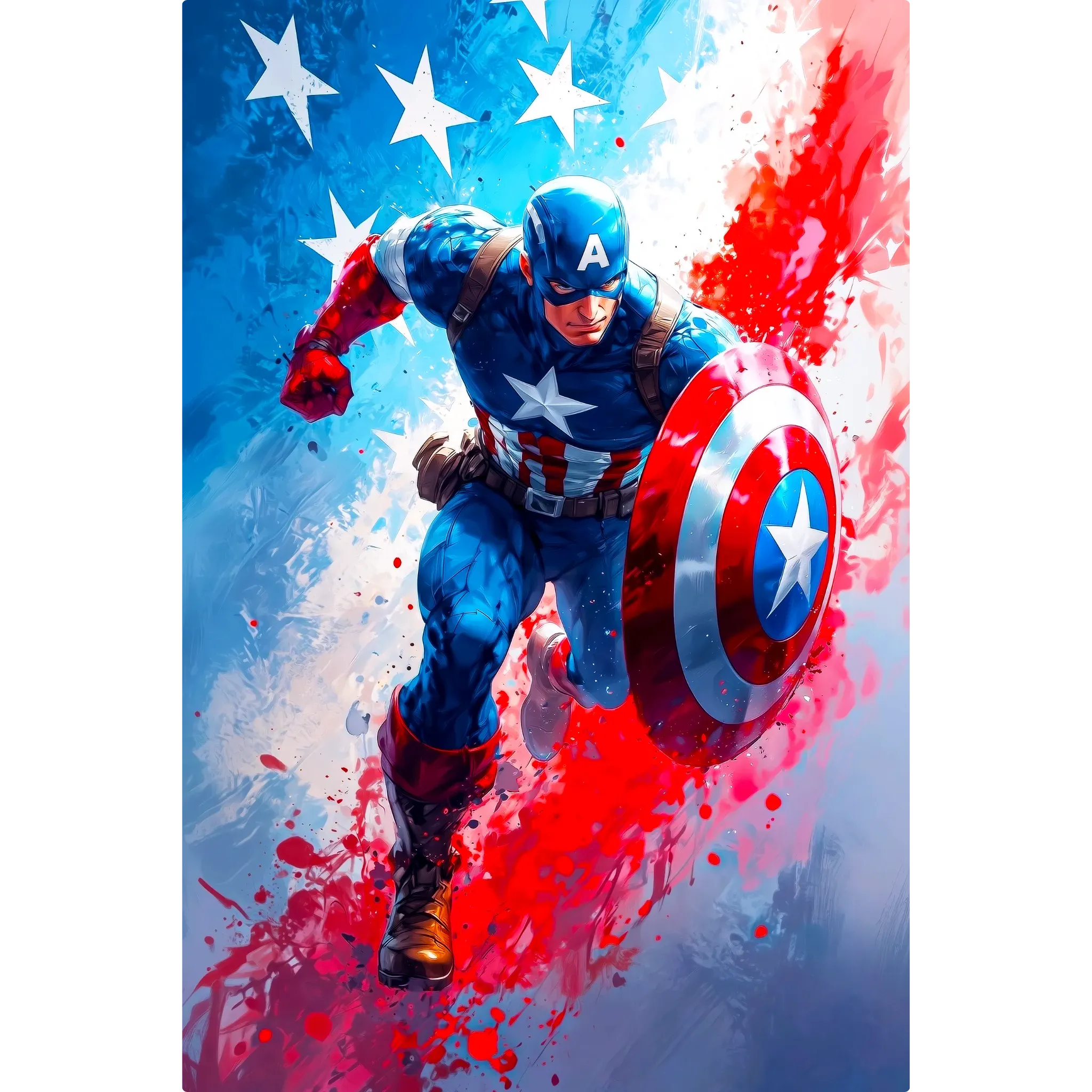 Tableau Captain America Coloré