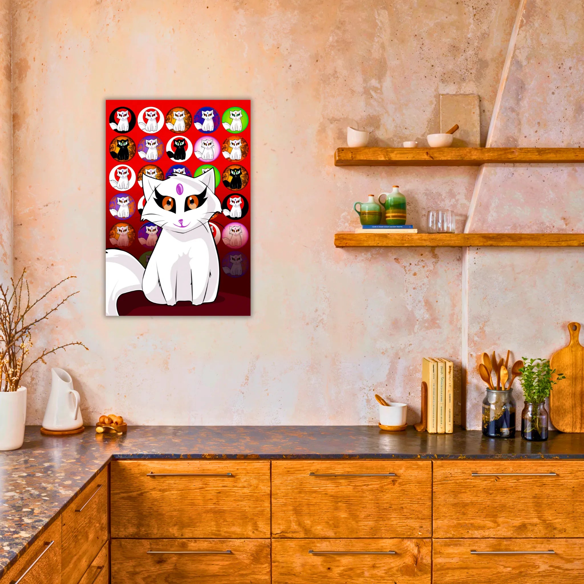 tableau-chat-manga-dans-la-cuisine | DreamWay
