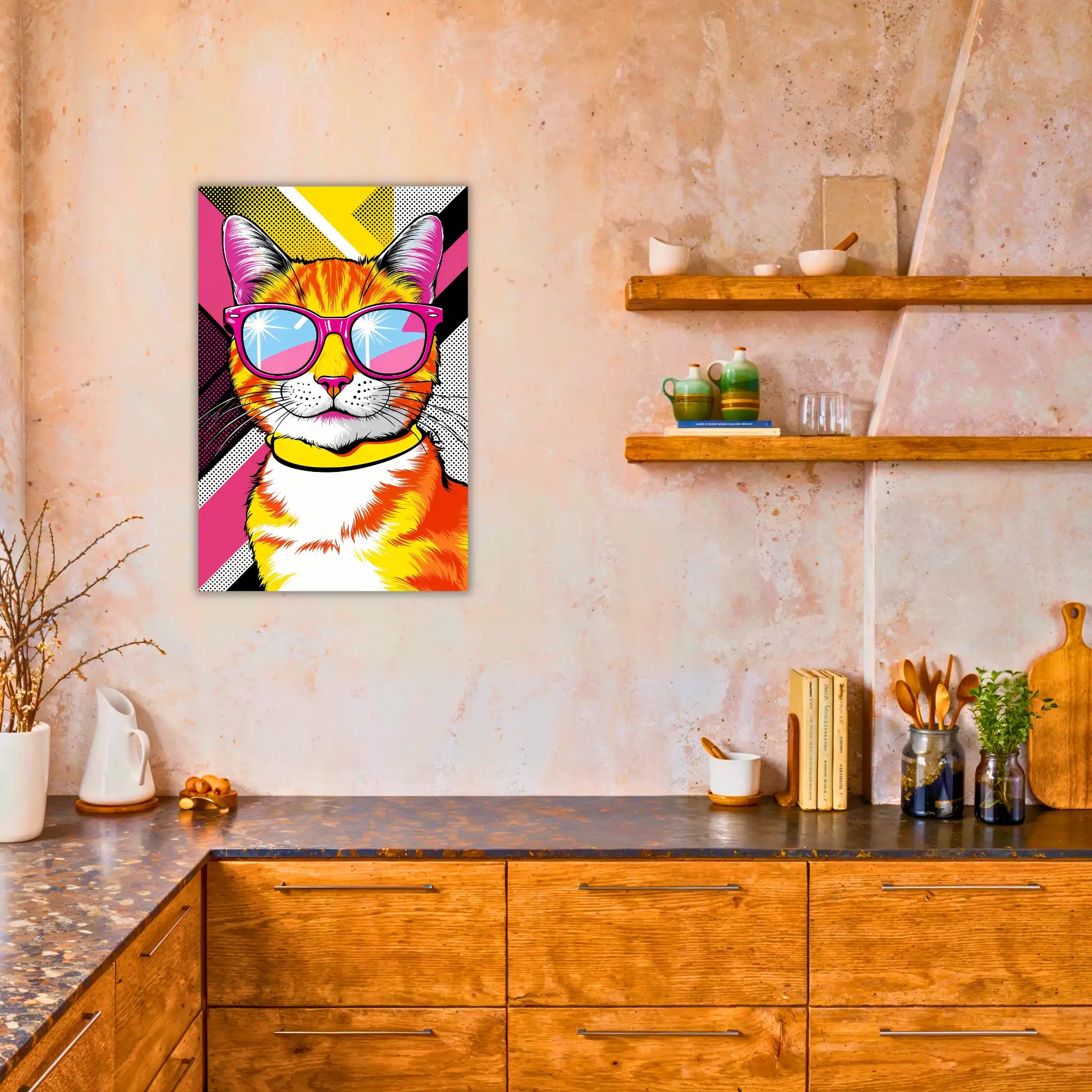 tableau-chat-pop-art-dans-la-cuisine | DreamWay