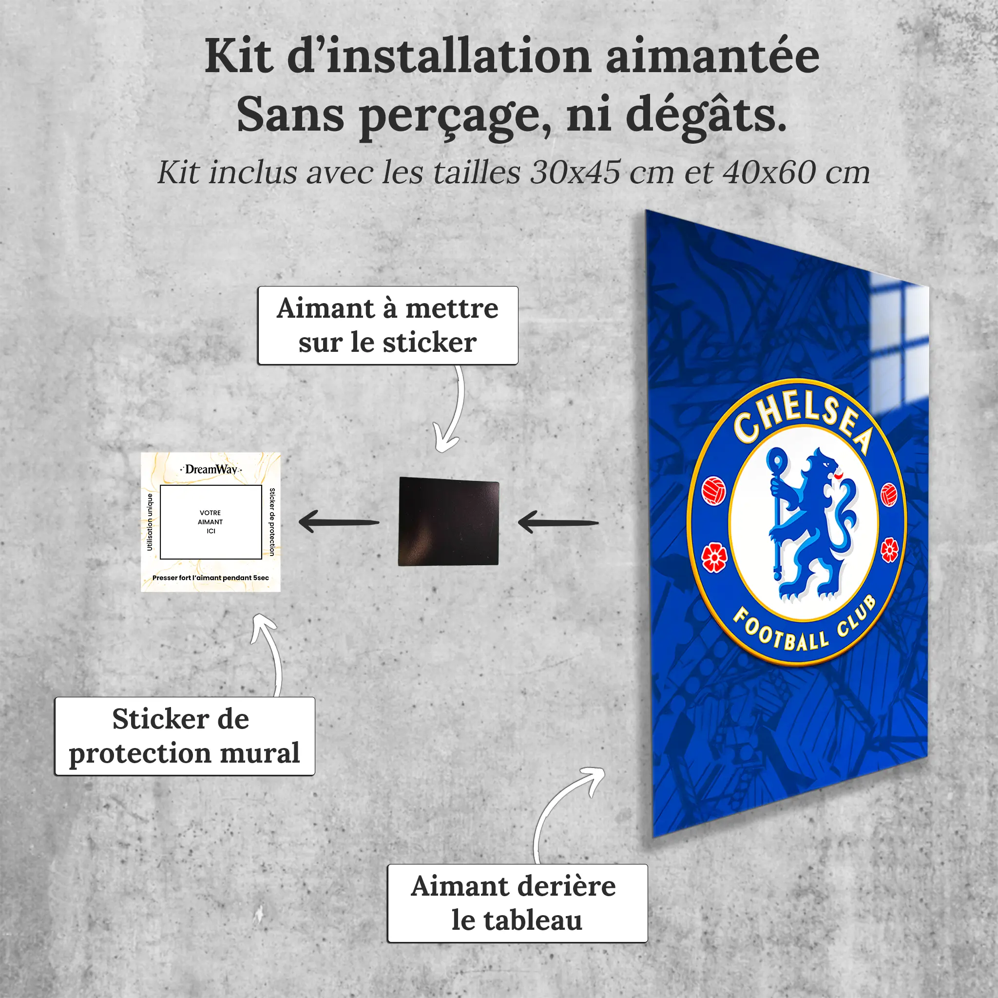 tableau-chelsea-club-avec-installation-aimantee | DreamWay