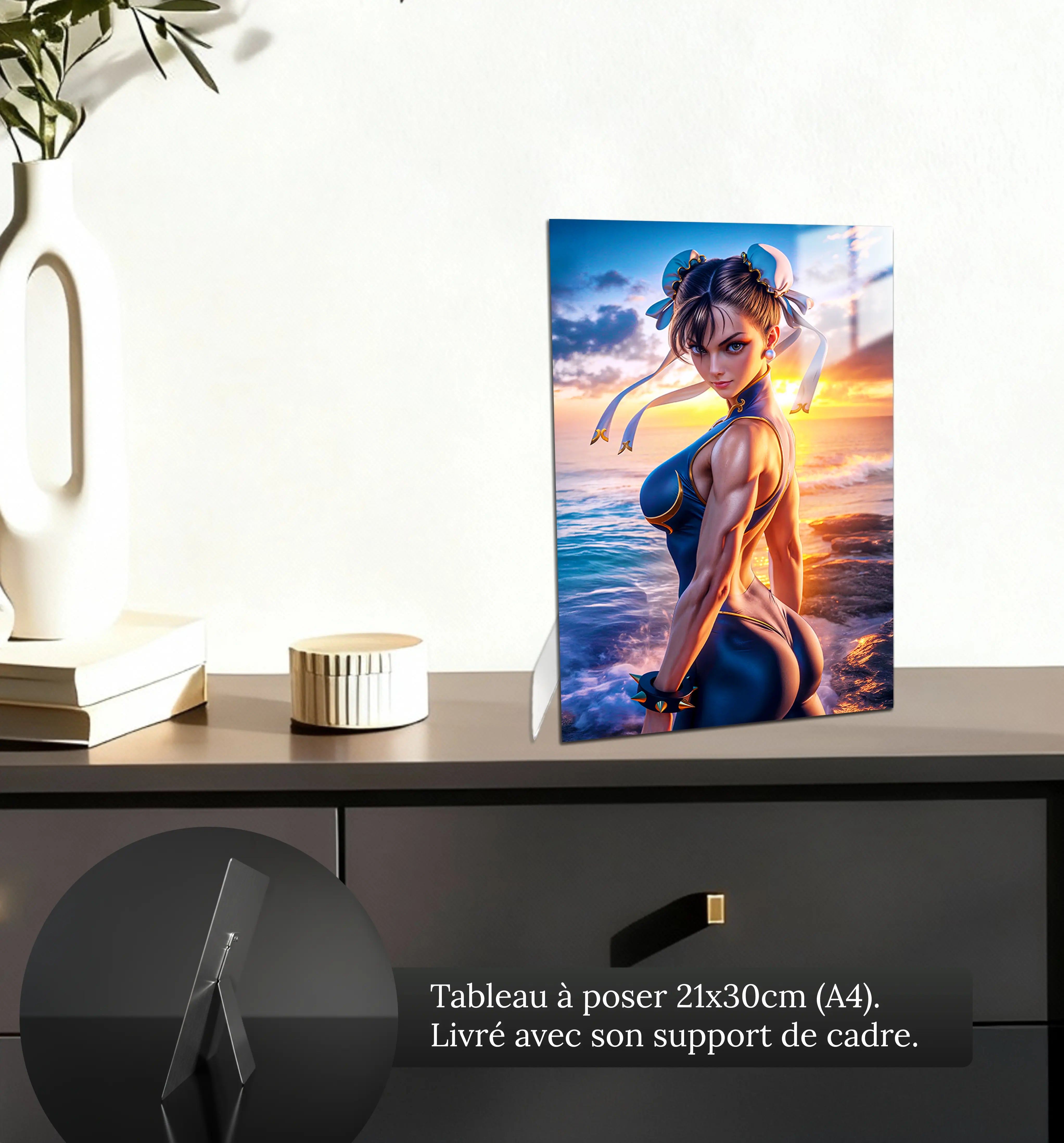 tableau-chun-li-street-fighter-realiste-petit-format-a-poser-sur-meuble | DreamWay