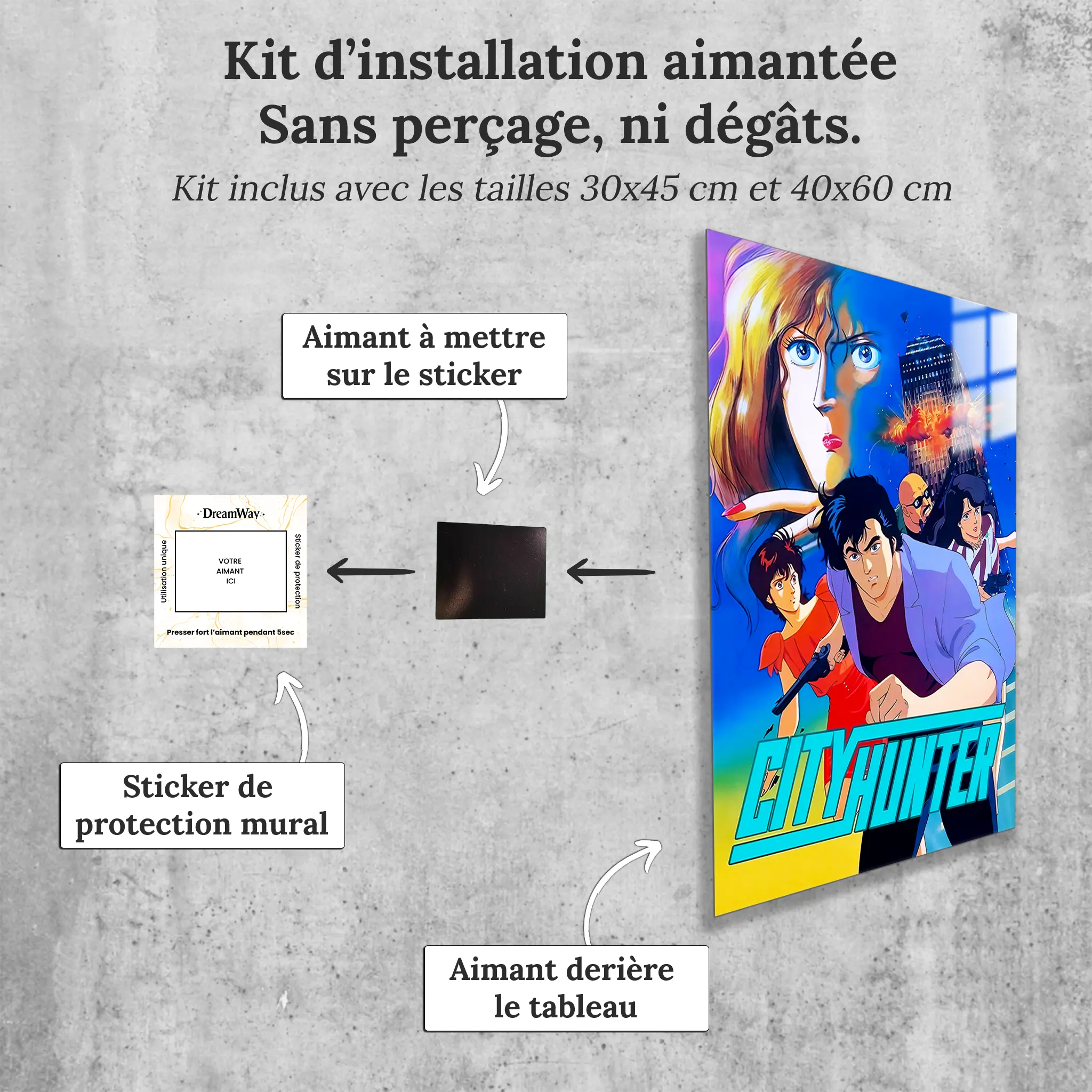 tableau-city-hunter-explosion-avec-installation-aimantee | DreamWay