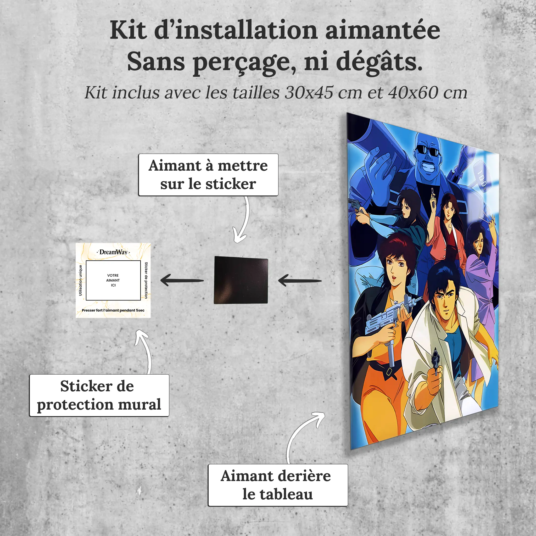 tableau-city-hunter-l-equipe-de-choc-avec-installation-aimantee | DreamWay