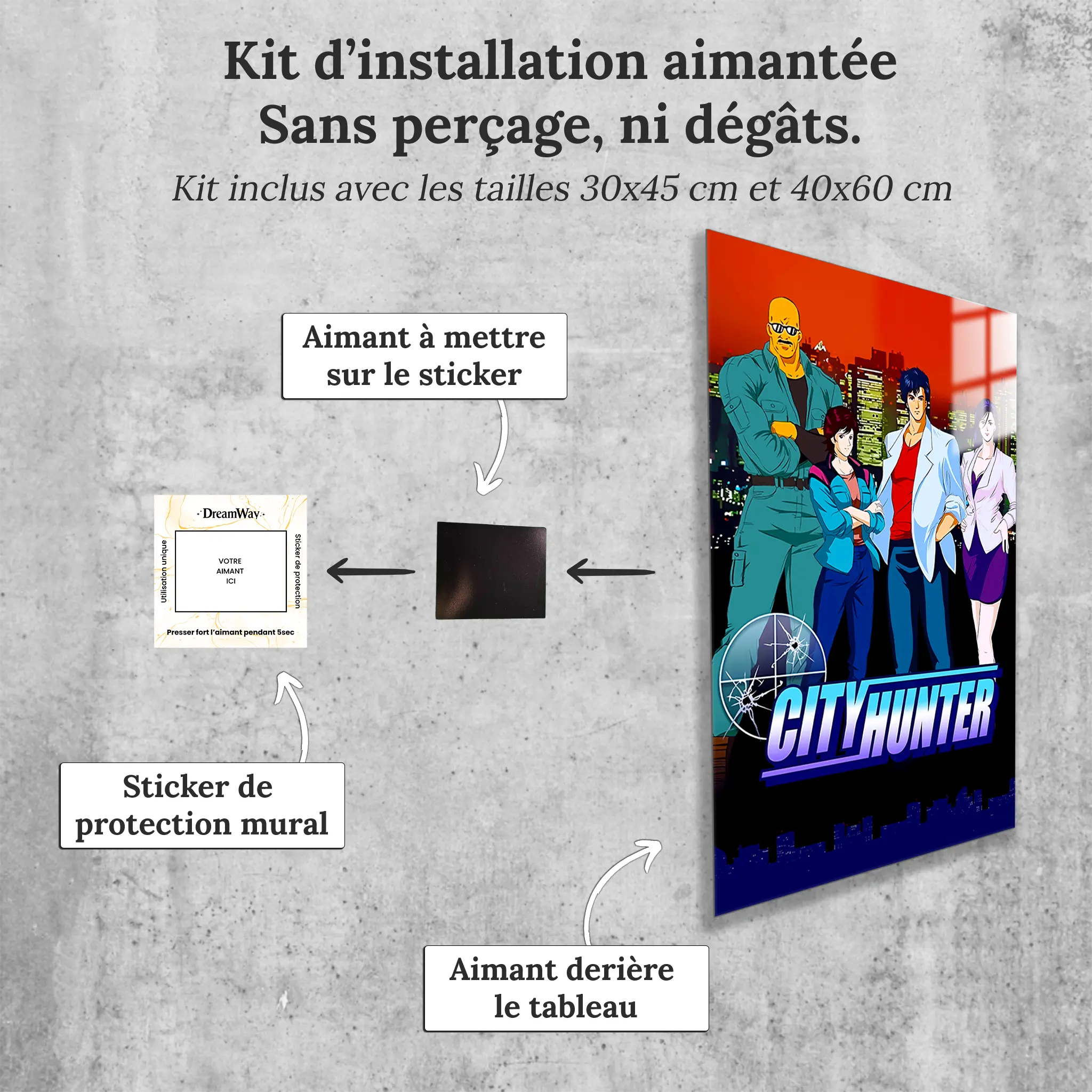 tableau-city-hunter-les-heros-avec-installation-aimantee | DreamWay