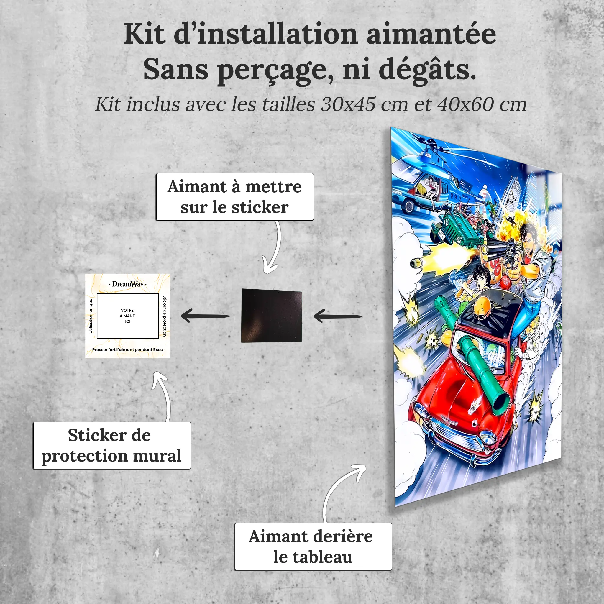 tableau-city-hunter-nicky-larson-bd-avec-installation-aimantee | DreamWay