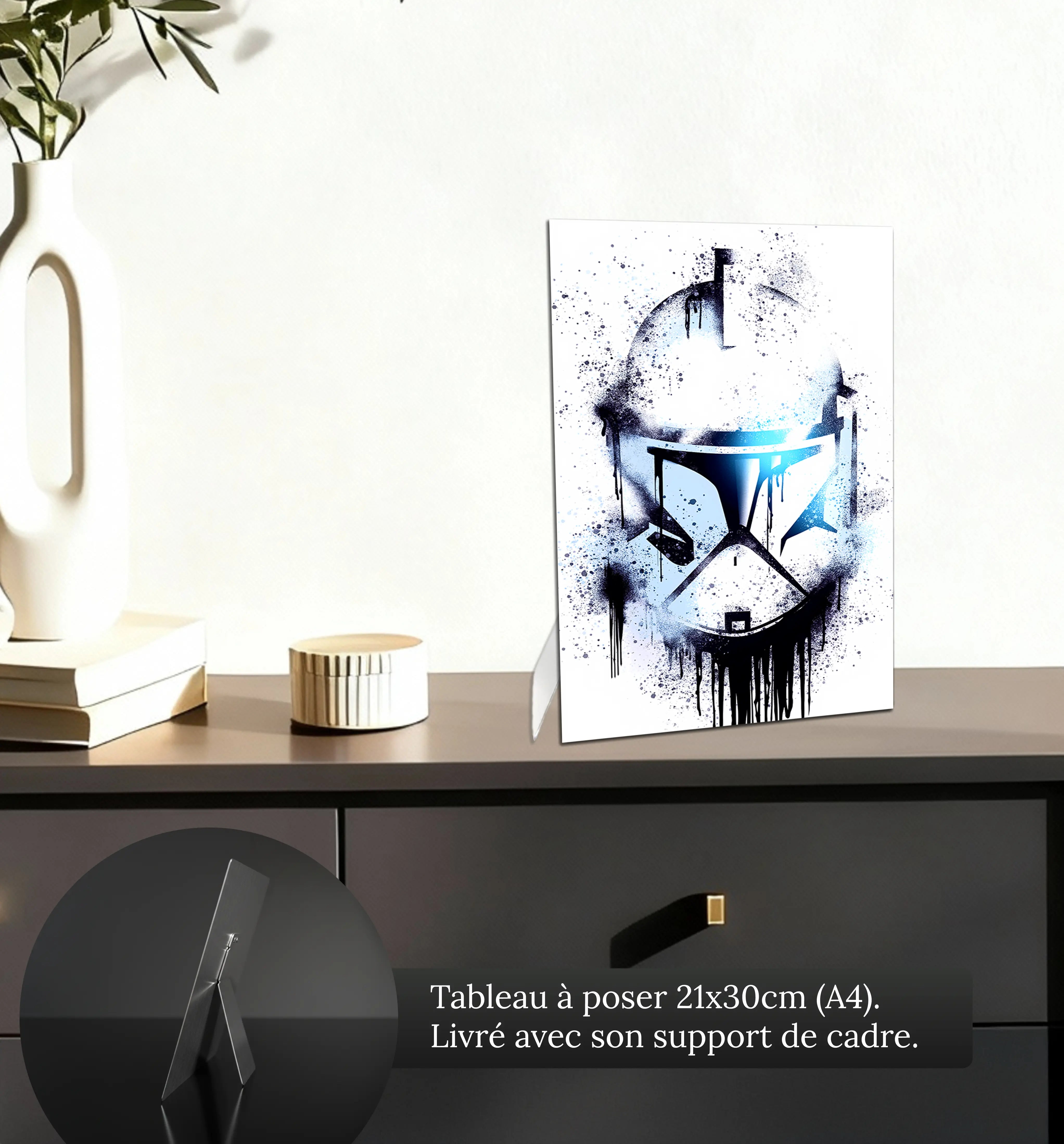 tableau-clone-trooper-casque-petit-format-a-poser-sur-meuble | DreamWay
