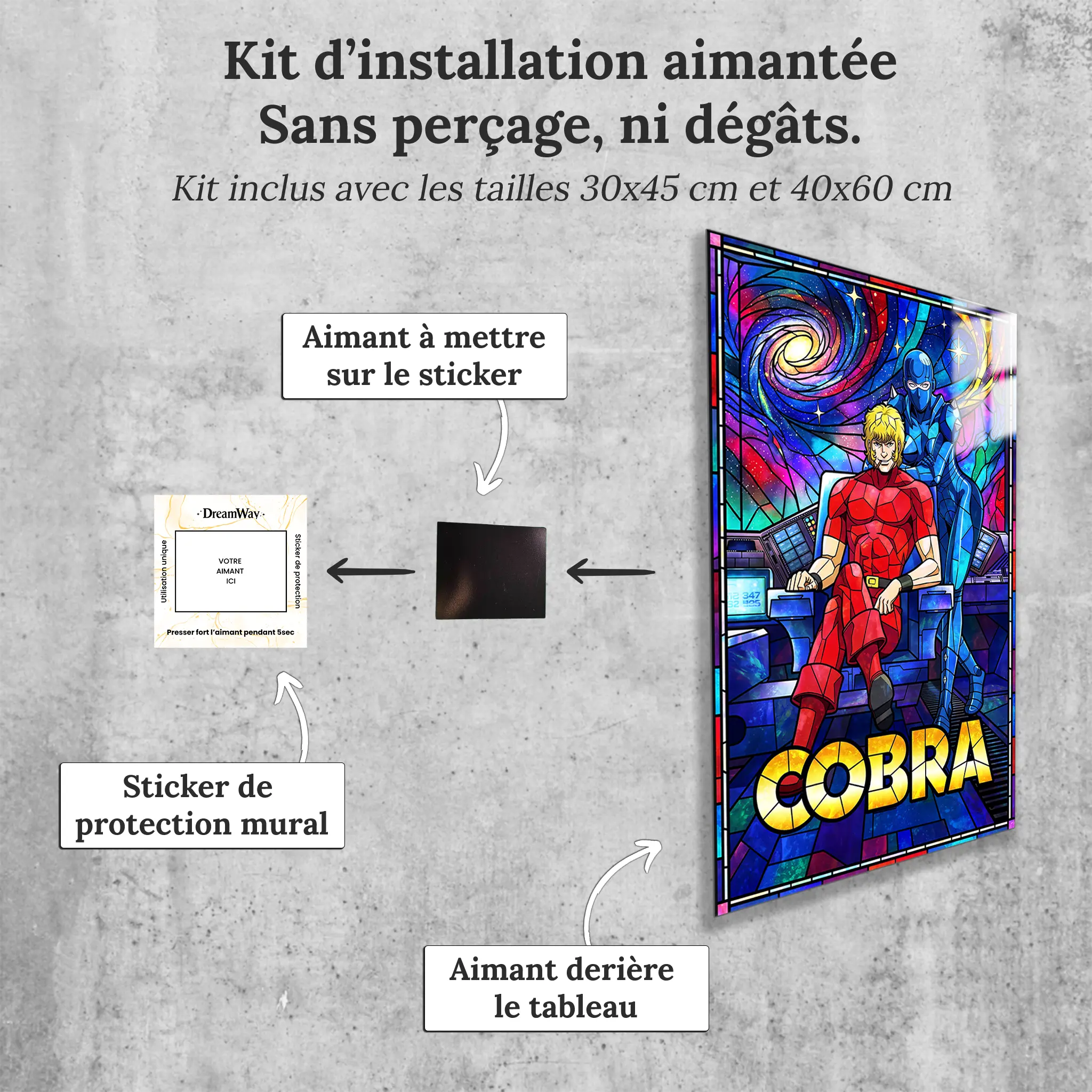 Tableau Cobra Vitrail
