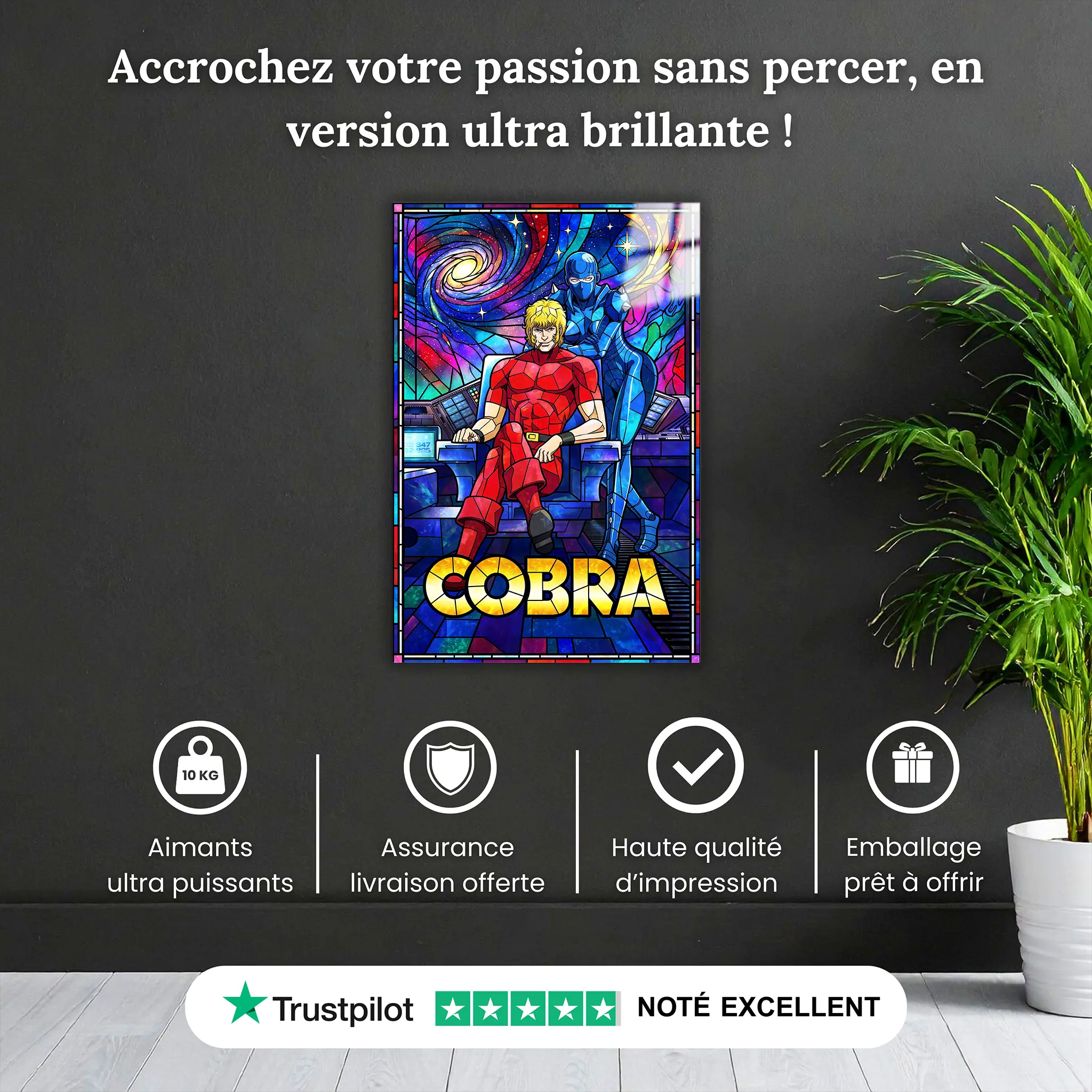 Tableau Cobra Vitrail