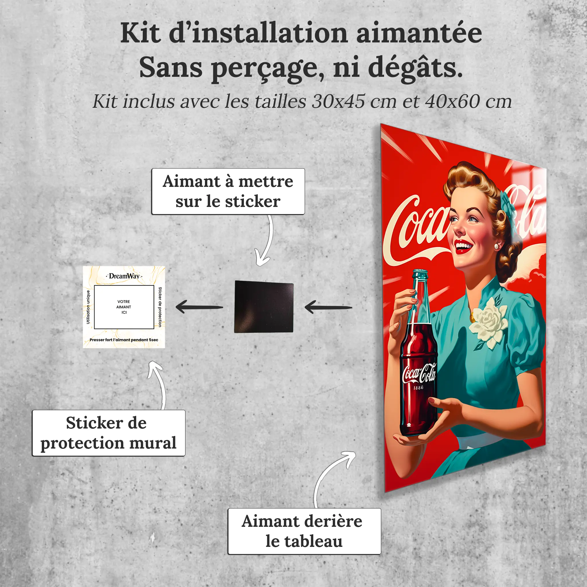tableau-coca-cola-vintage-avec-installation-aimantee | DreamWay