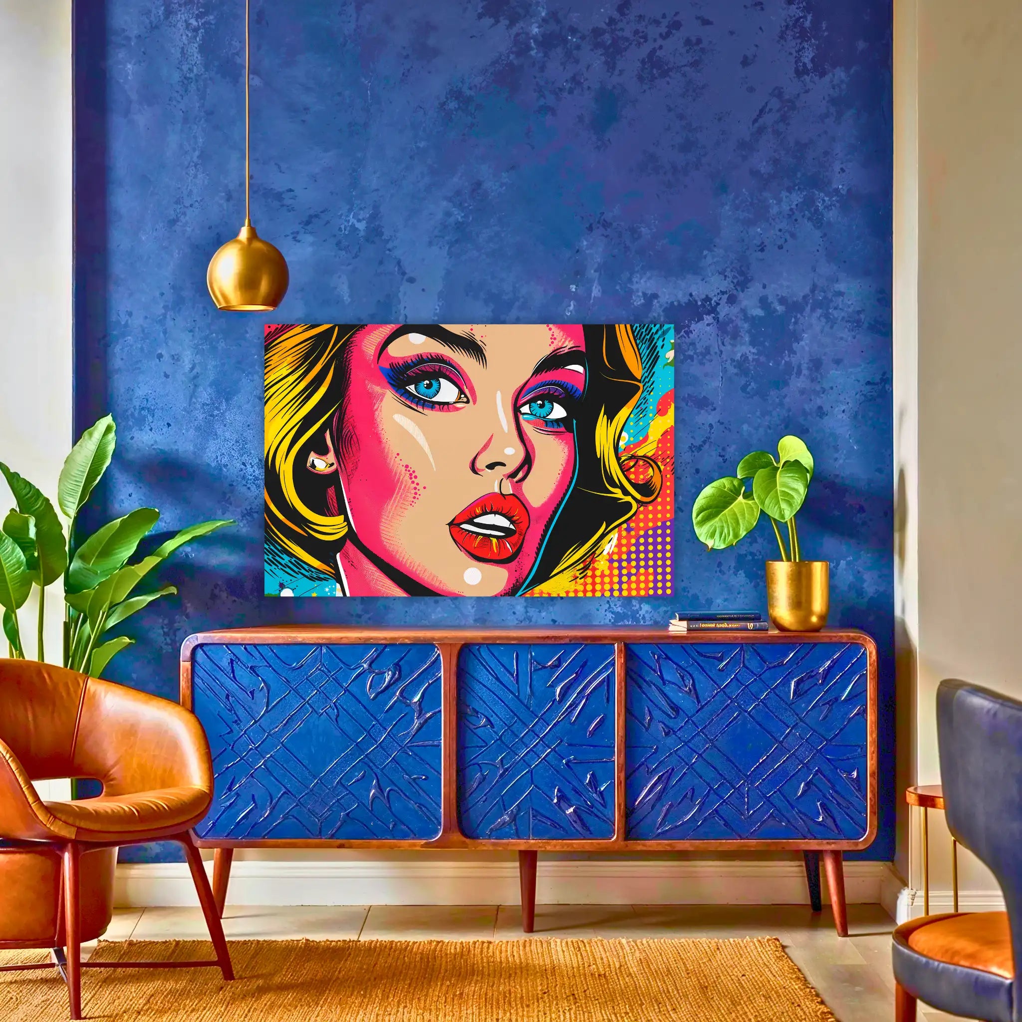 tableau-colore-pop-art-au-dessus-du-buffet | DreamWay