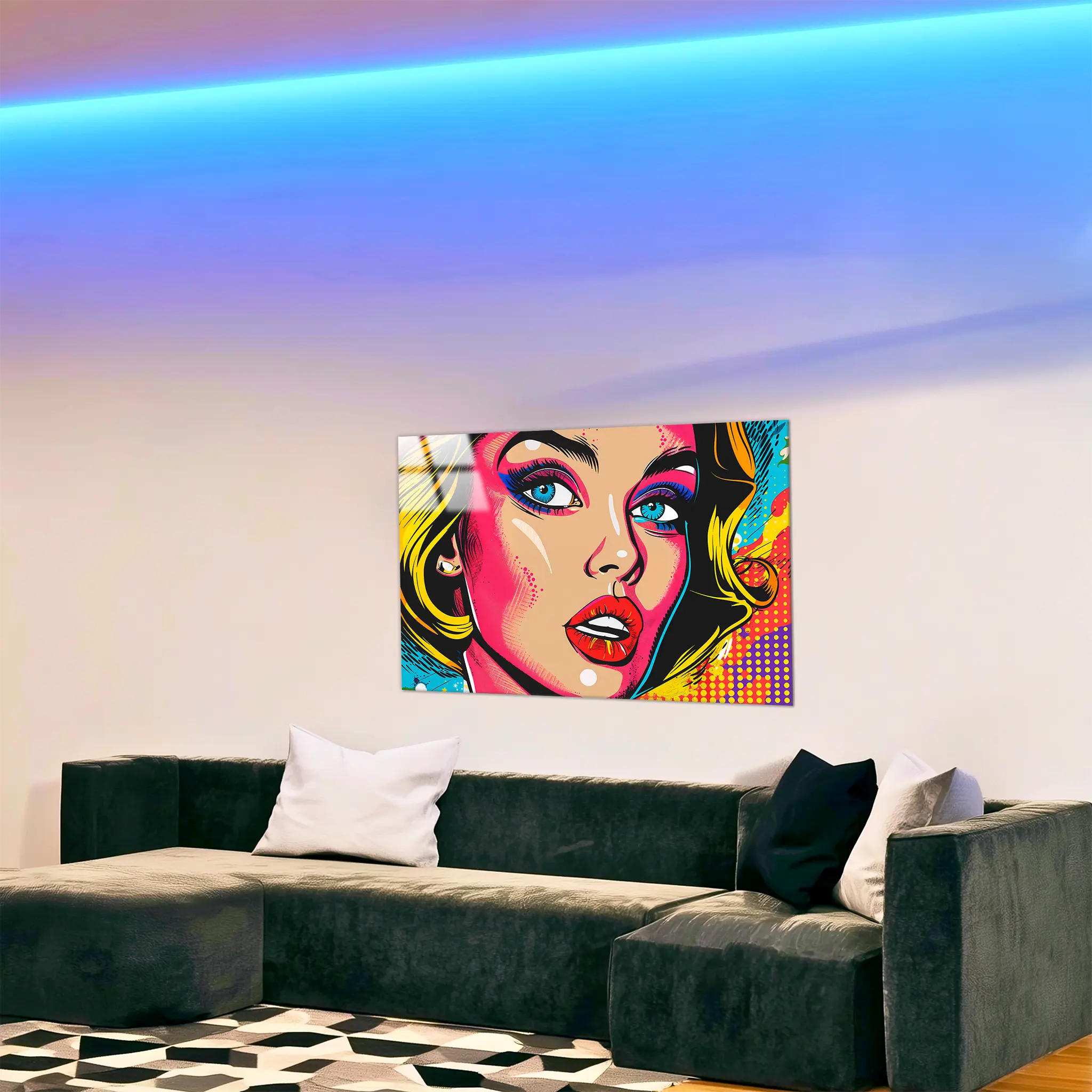 tableau-colore-pop-art-dans-le-salon | DreamWay