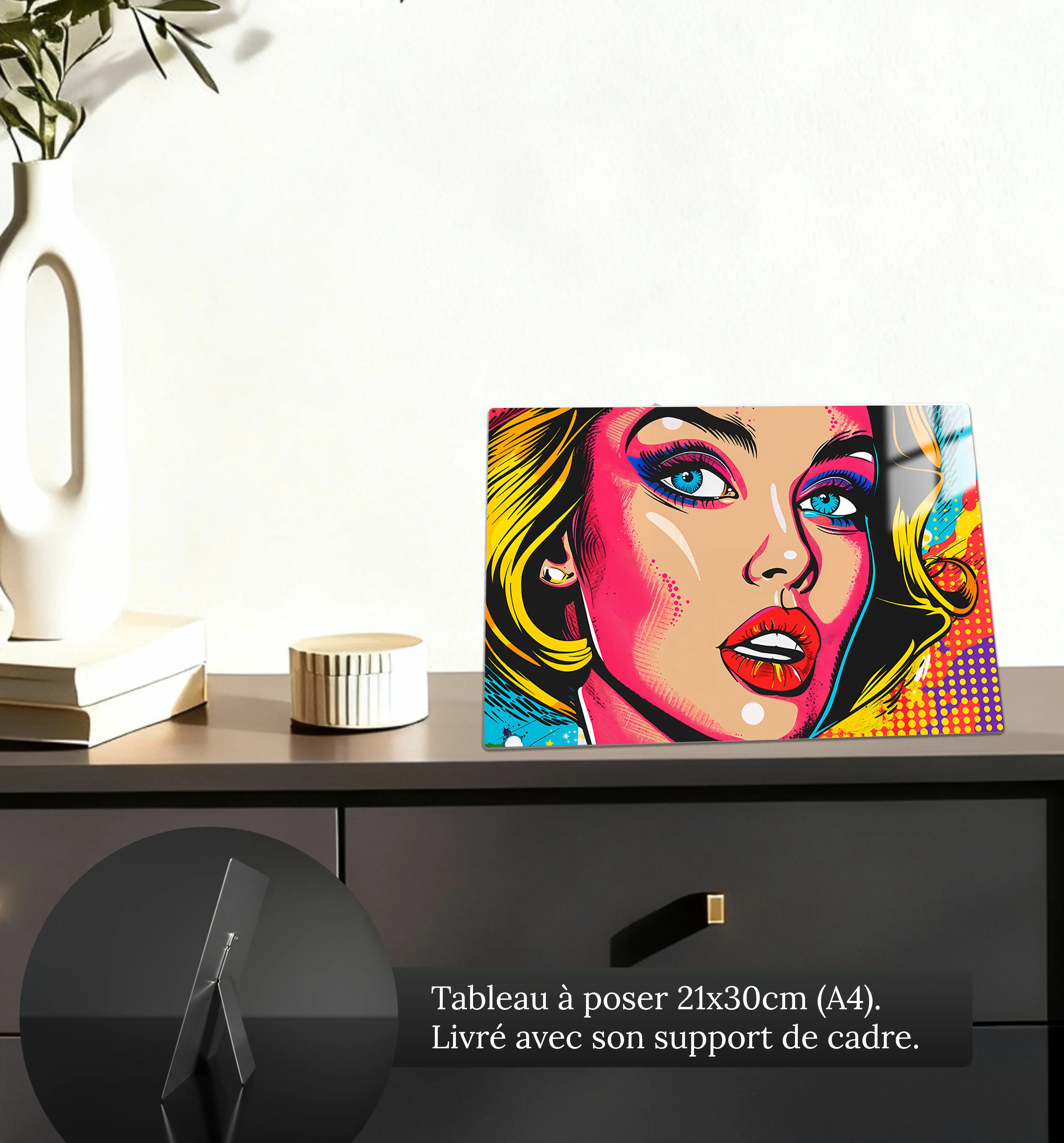 tableau-colore-pop-art-petit-format-a-poser-sur-meuble | DreamWay
