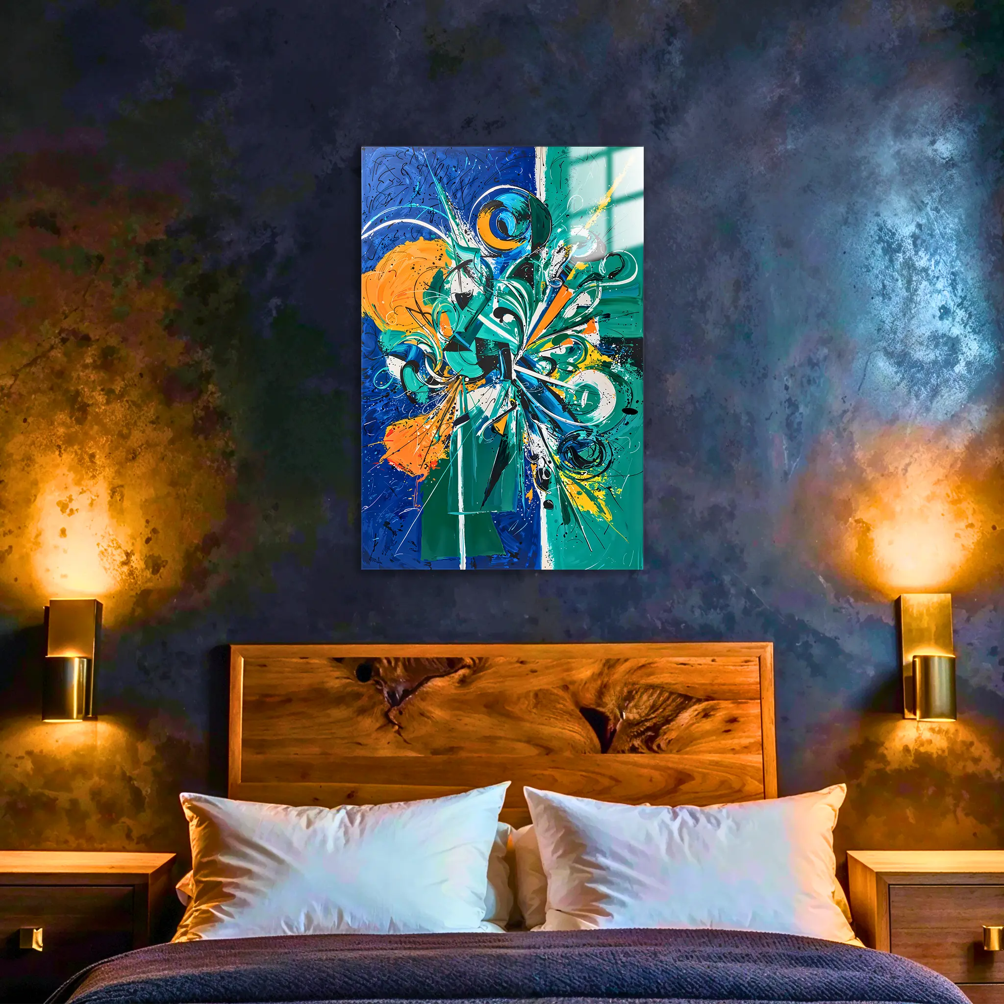 tableau-contemporain-abstrait-dans-la-chambre | DreamWay