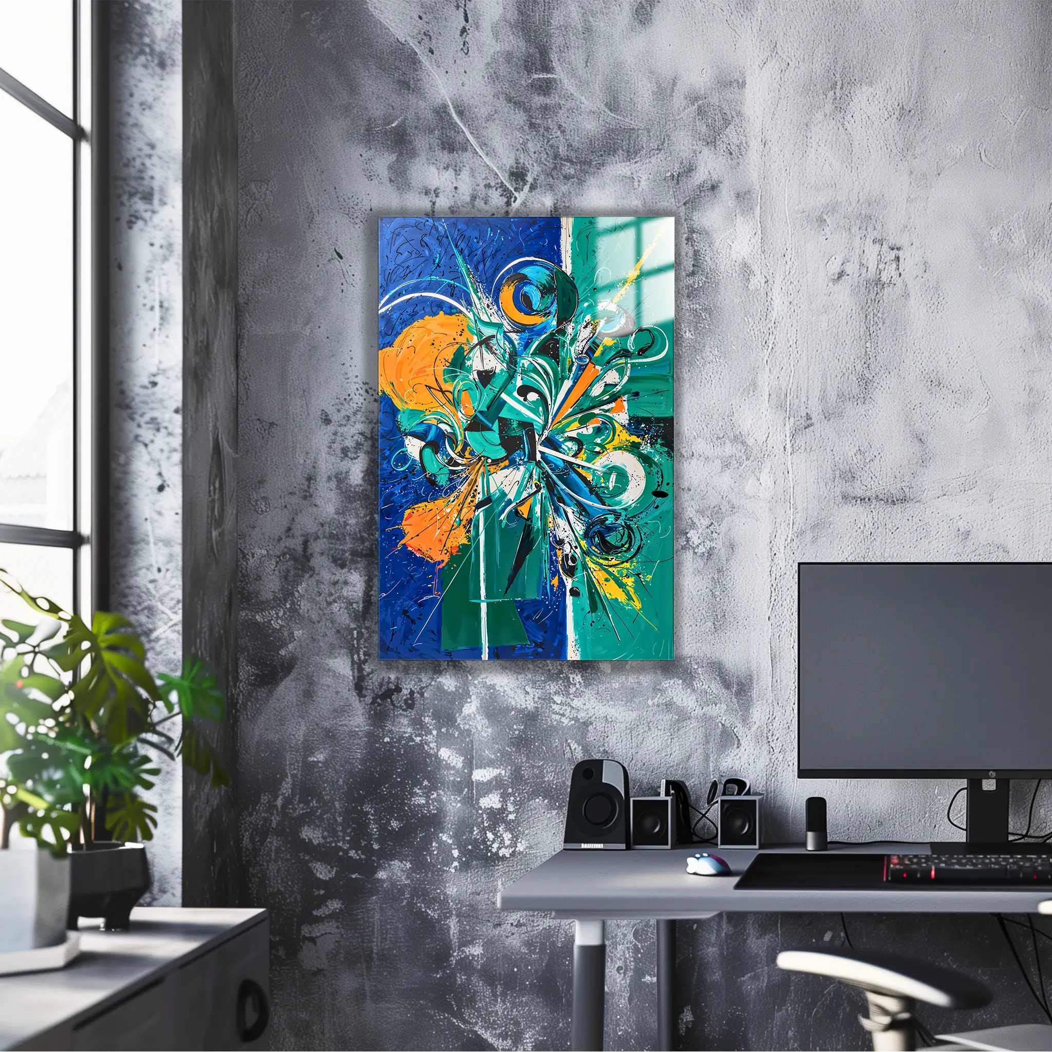 tableau-contemporain-abstrait-dans-le-bureau | DreamWay
