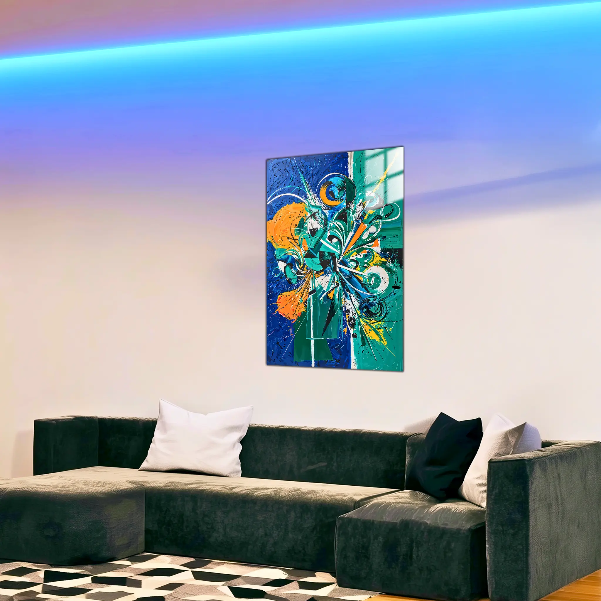 tableau-contemporain-abstrait-dans-le-salon | DreamWay