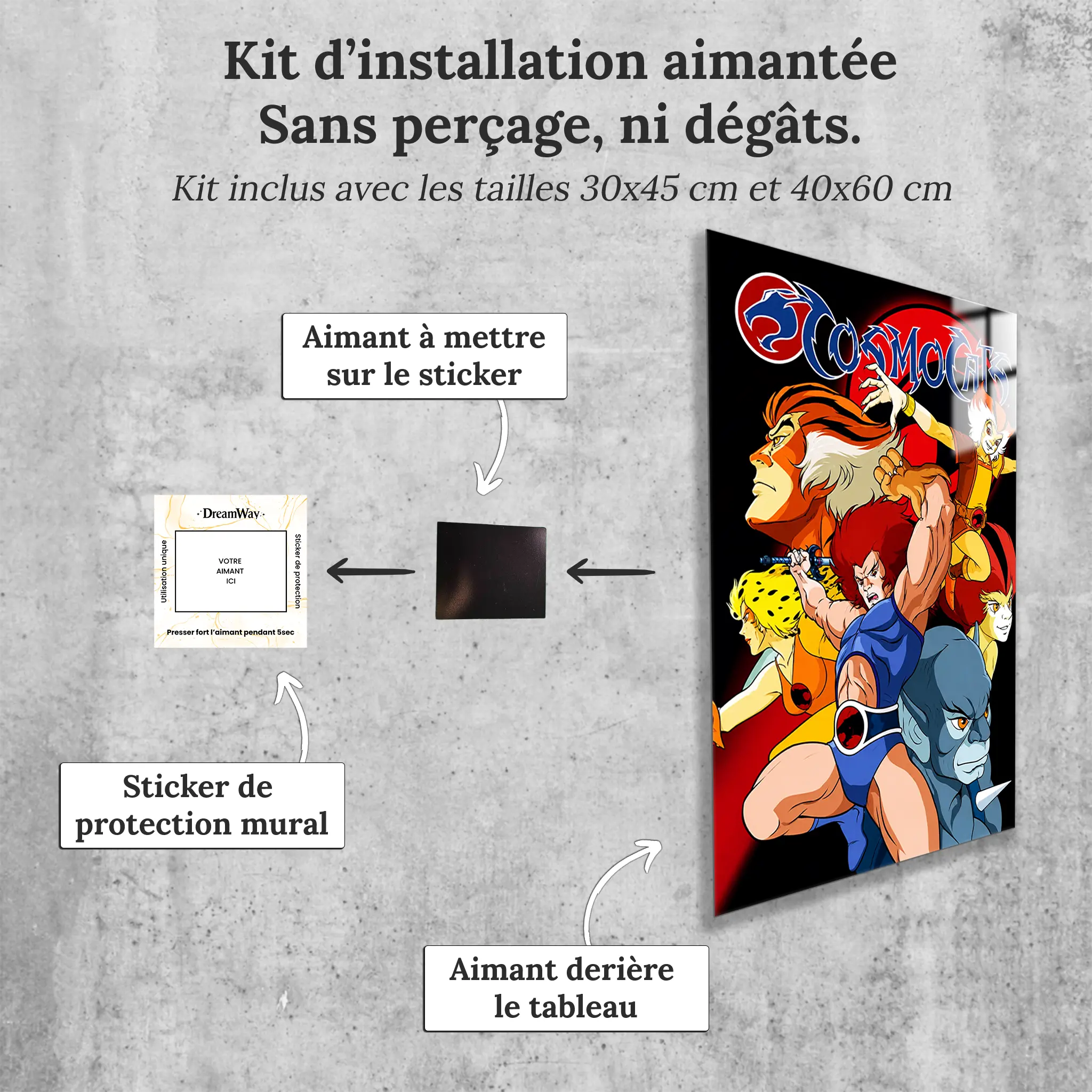 Tableau Cosmocats Les Héros