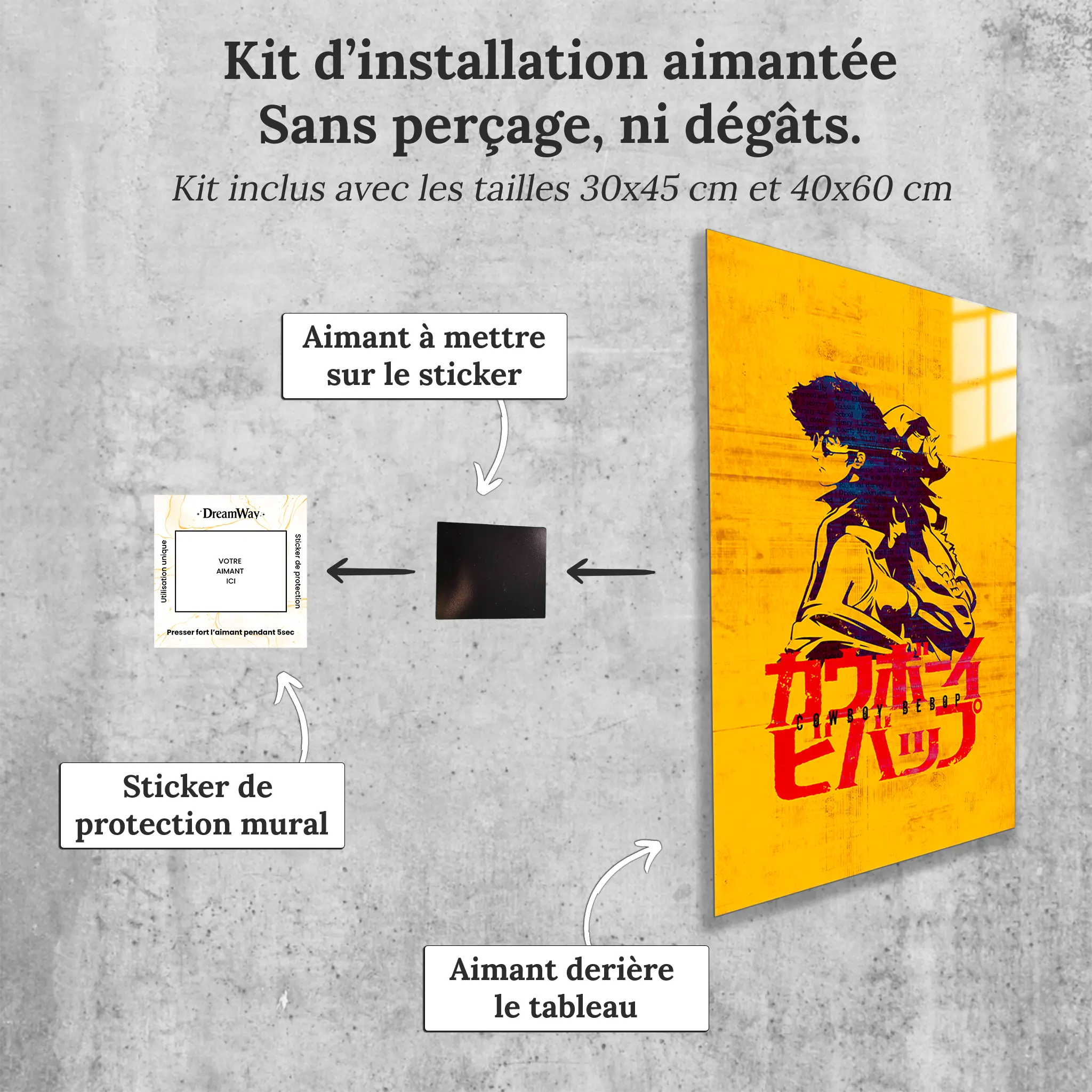 tableau-cowboy-bebop-avec-installation-aimantee | DreamWay