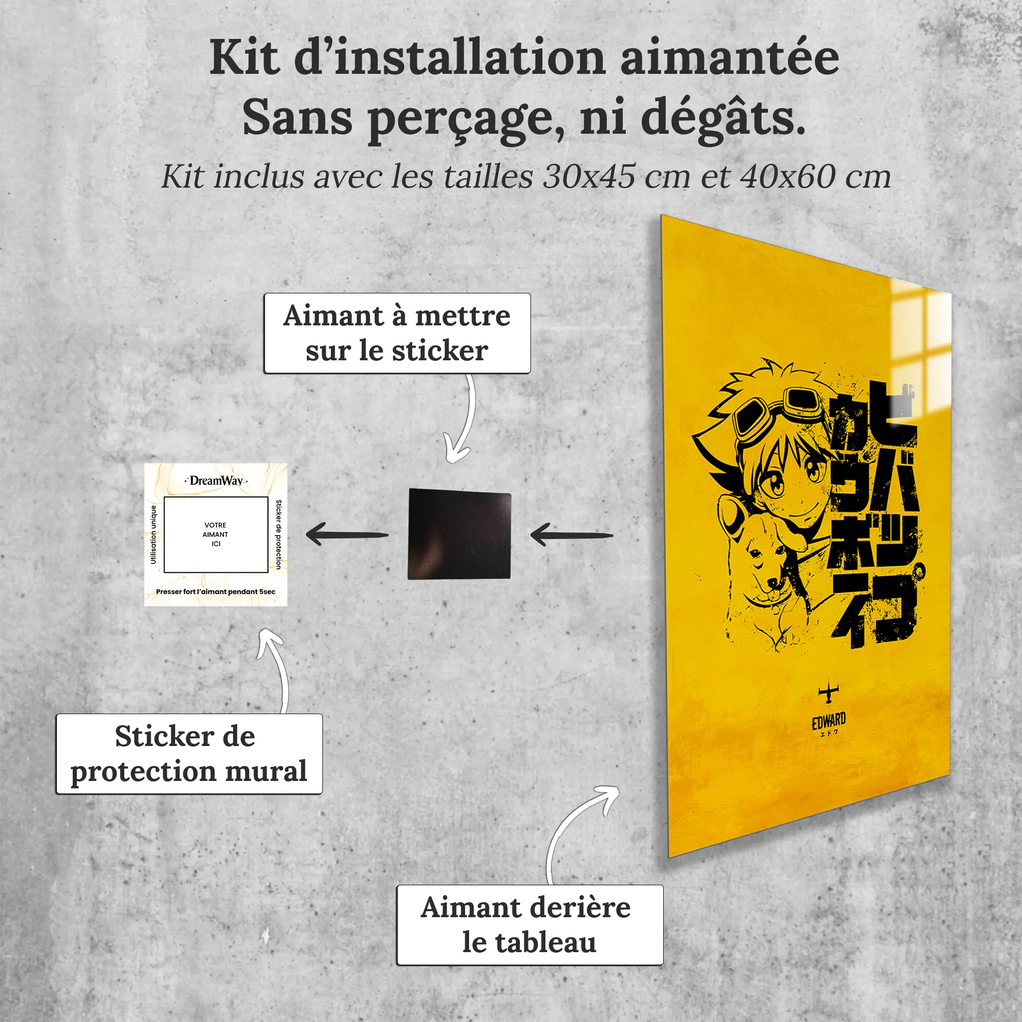 tableau-cowboy-bebop-ed-logo-avec-installation-aimantee | DreamWay